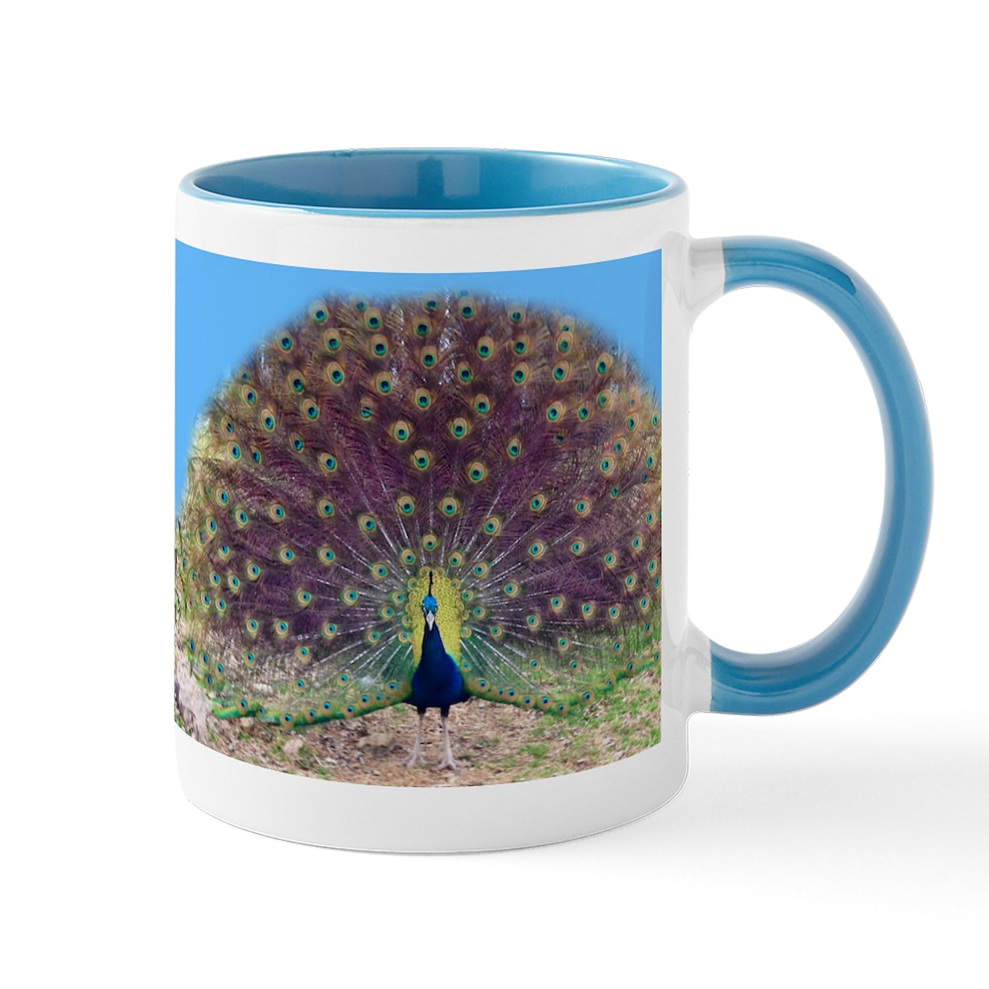 Pretty Peacock 11 oz (325 ml) Ceramic Coffee Mug - Elegant Design for Home, Office & Gifts - Perfect for Tea, Coffee & Hot Beverages