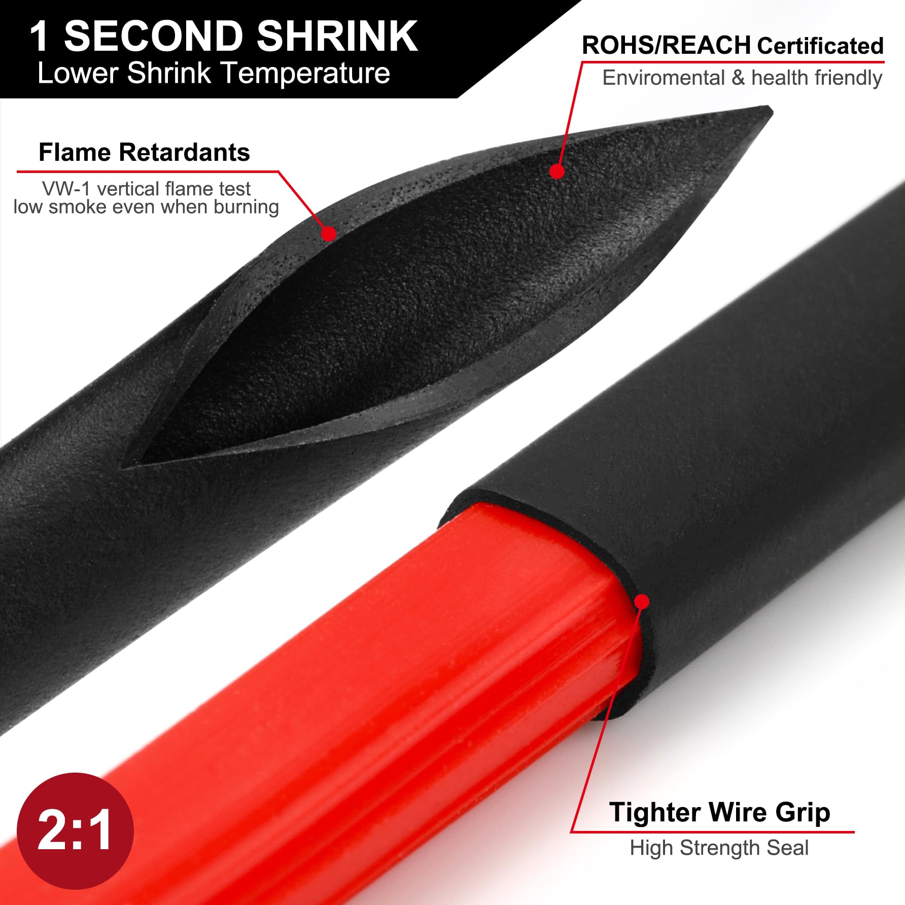 Chanzon 850 Pcs Heat Shrink Tubing Kit - 2:1 Ratio Multi-Color Polyolefin Shrink Wrap Tubing (1.77 Inch Length) for Wire Insulation, Cable Protection & DIY Electronics Projects - Waterproof Electrical Sleeving for Home, Automotive & Industrial Use