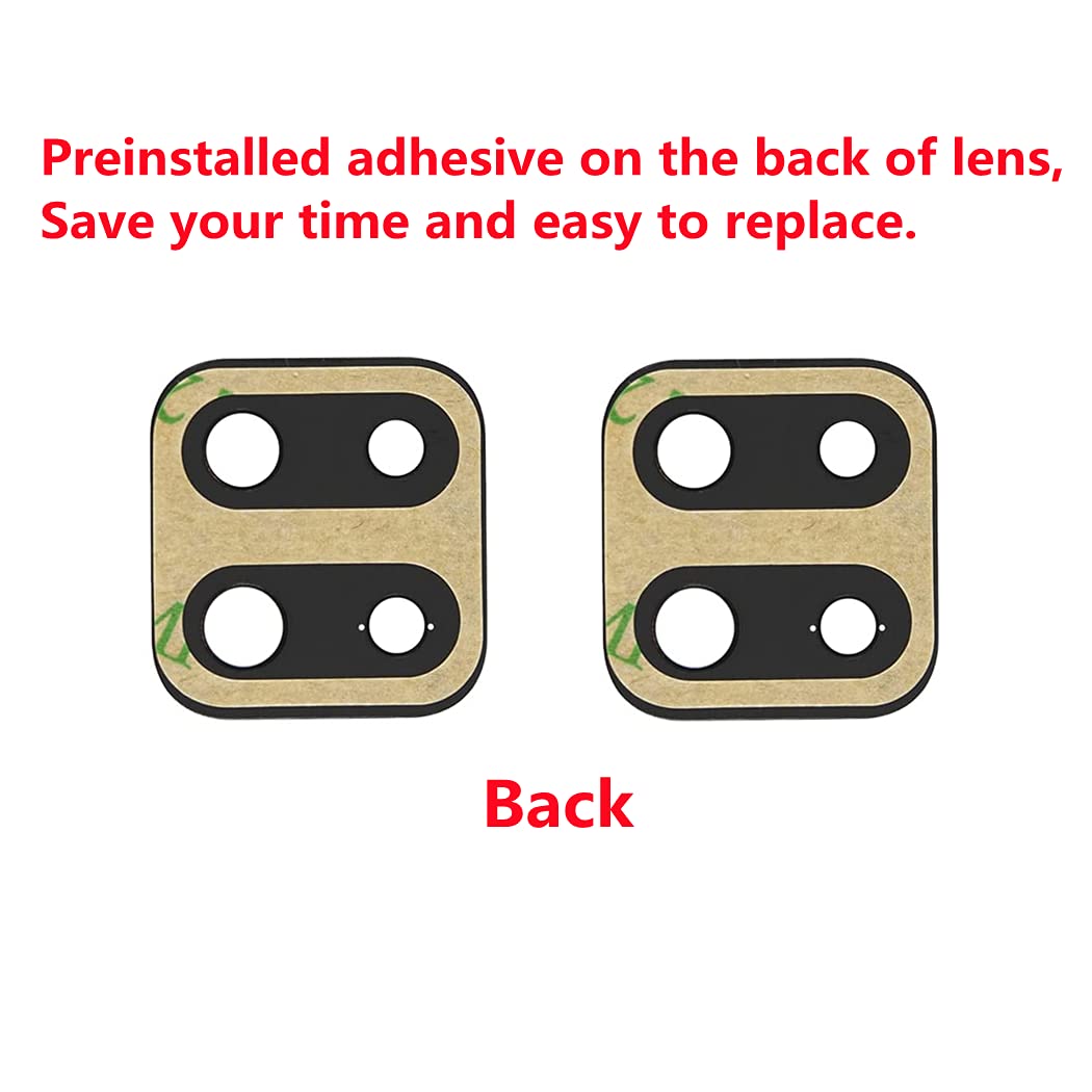 Original 2-Pack Samsung Galaxy A12 2020/A125 Rear Camera Glass Lens Replacement with Preinstalled Adhesive & Repair Tools - Black (Compatible with All Carriers) | DIY Phone Repair, Lens Protection, Cracked Camera Fix Solution