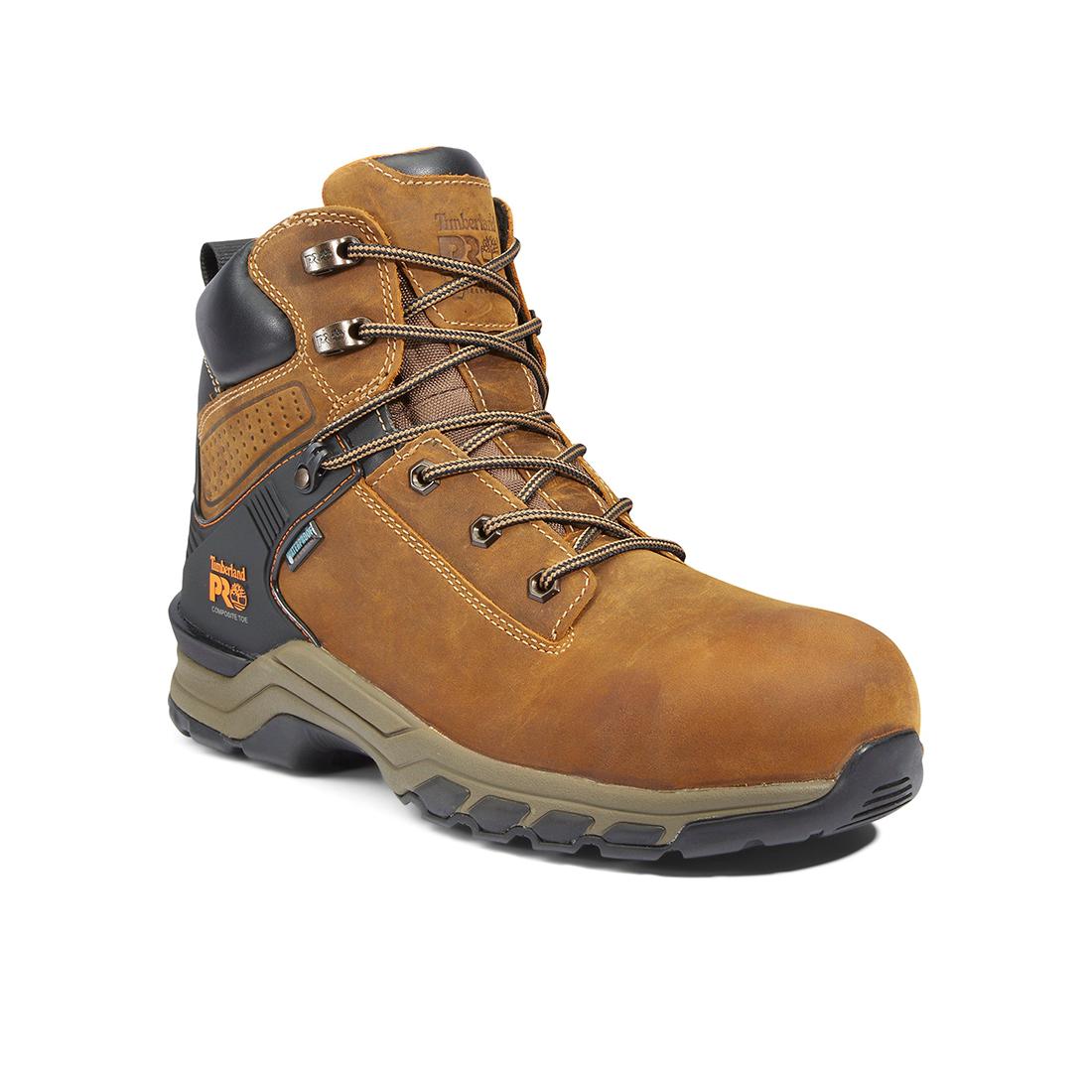 Hypercharge 6 Inch Waterproof Nano Toe Work Boots for Men - Slip Resistant Safety Shoes with Electrical Hazard Protection - Ideal for Construction, Warehouse & Outdoor Work (Brown)