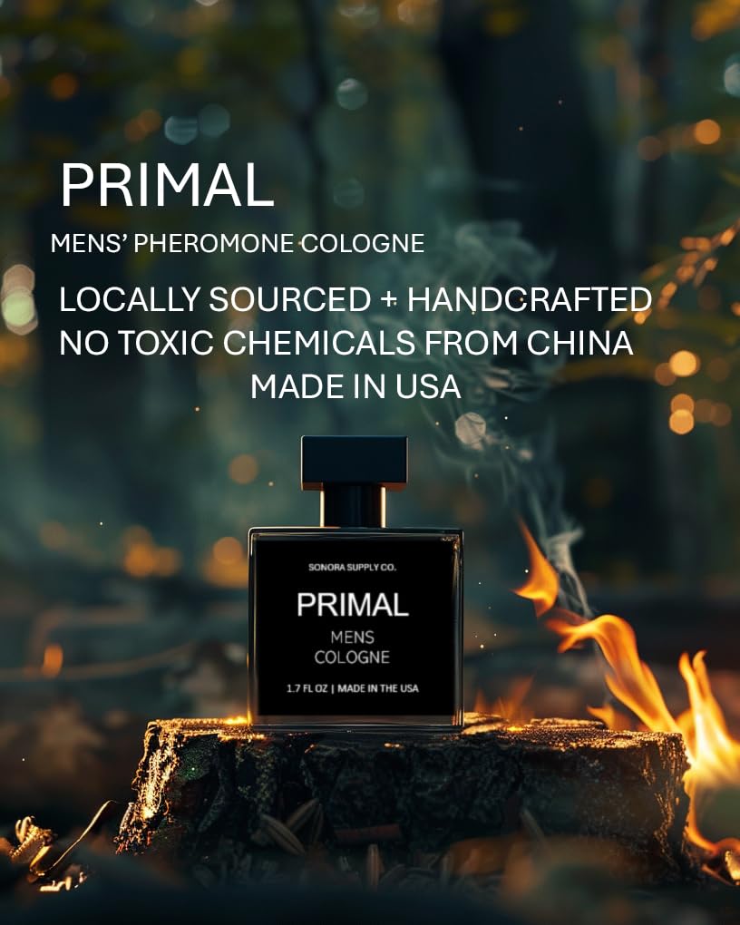 PRIMAL Men's Pheromone Cologne - Attract & Seduce with Raw Masculine Scent | Long-Lasting Fragrance for Dating, Nightlife & Confidence Boost