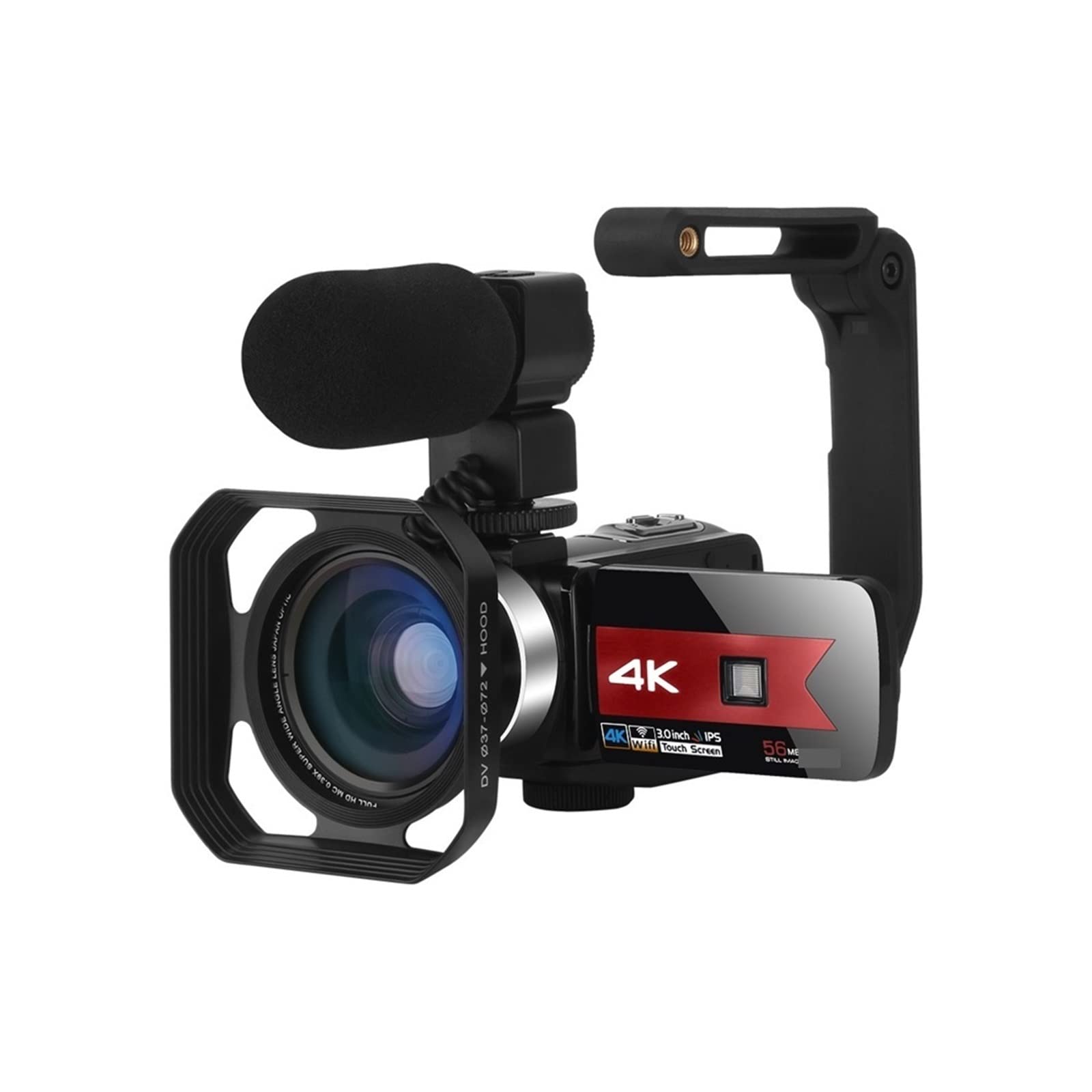 BODORME 4K Camcorder with 56MP & Night Vision - Live Streaming Webcam for Vlogging, Photography, YouTube Videos (No SD Card, NA-U800-LT) - Perfect for Travel, Events & Home Recording