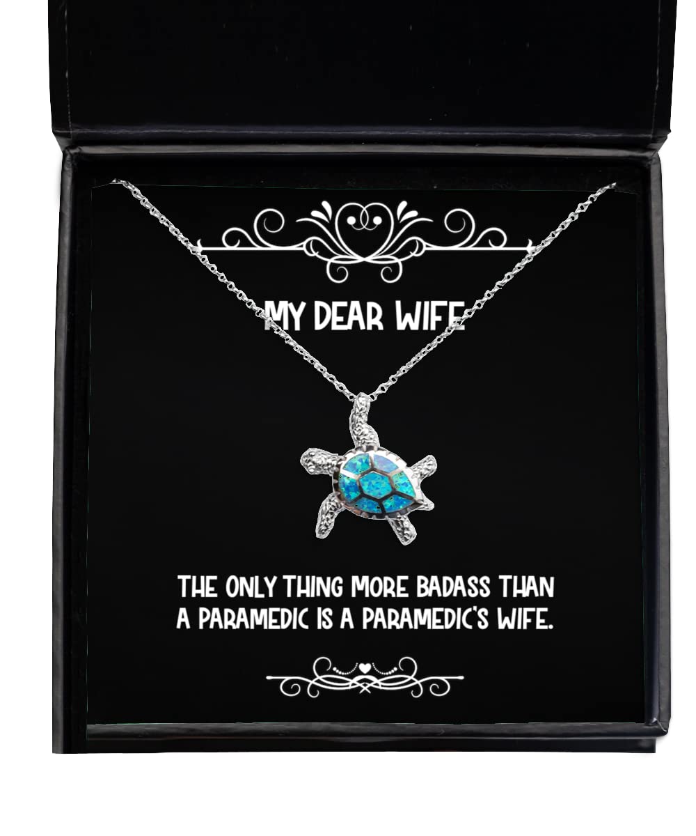 Opal Turtle Necklace for Wife - Unique Jewelry Gift from Husband for Paramedics & Badass Women