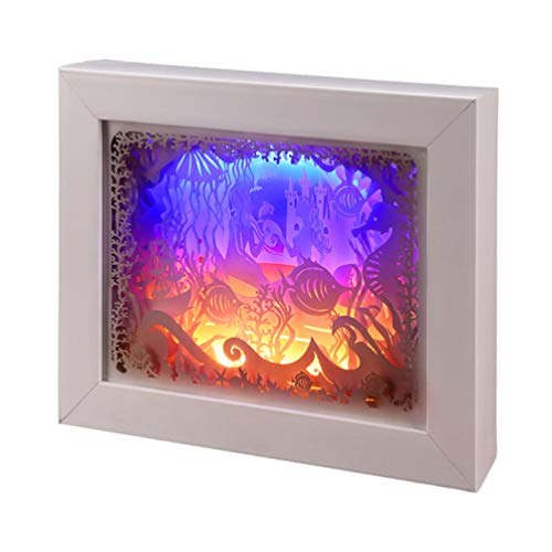 3D Shadow Night Light - Uonlytech Paper Carving Lamp for Bedroom & Home Decor | Fairy Tale Themed Table Lamp for Kids Room, Romantic Gift & Cozy Ambiance Lighting
