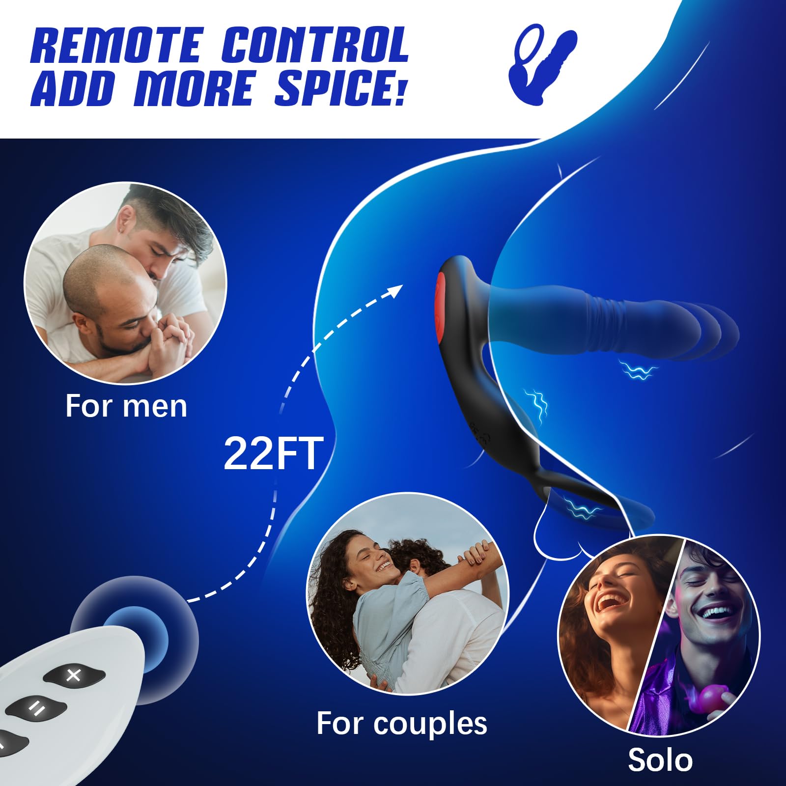 BEISAR Prostate Massager for Men - 7 Vibration Modes Anal Plug with Remote Control & Cock Ring - P-Spot Stimulator, Enema Toy for Couples & Solo Play - Perfect for Sensual Massage, Intimate Play and Wellness Therapy
