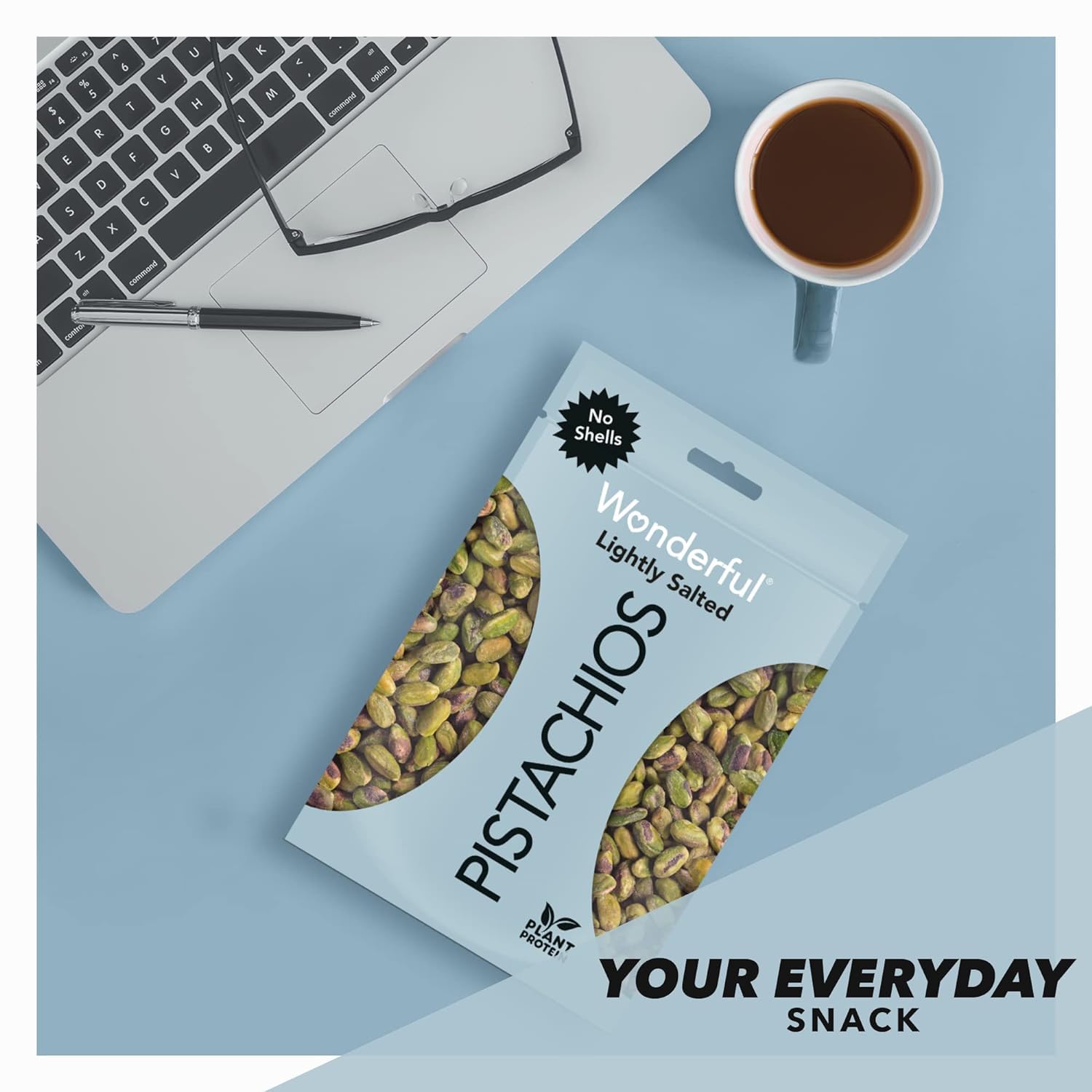Wonderful Pistachios No Shells, Lightly Salted - 6oz Resealable Bag | High Protein, Gluten Free Healthy Snacks for Work, Gym & Travel | Keto Friendly Nuts for Weight Loss & Heart Health
