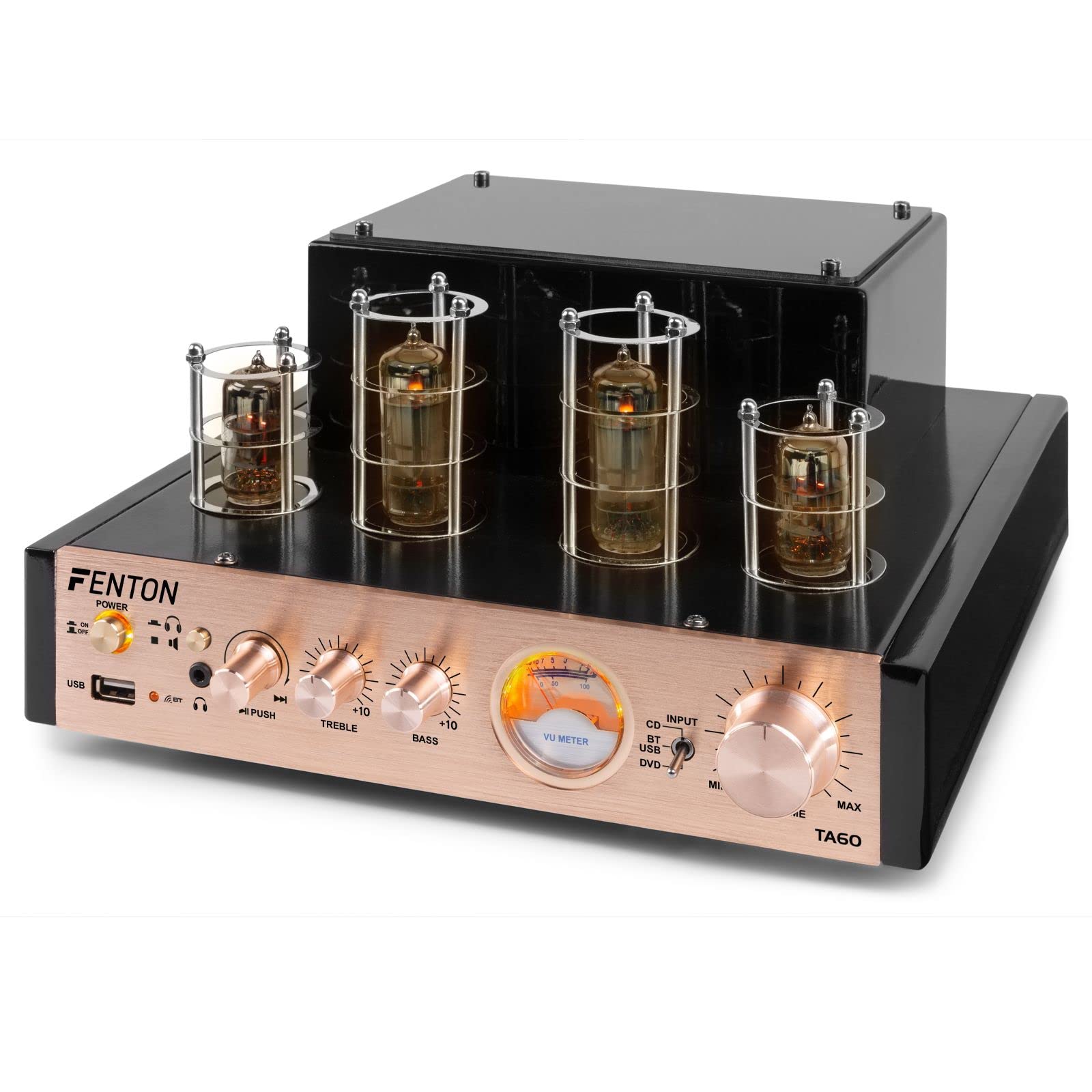 Fenton HiFi Tube Amplifier with Bluetooth 5.0 - Premium Home Stereo Audio System for Vinyl Records & Wireless Streaming - Perfect for Living Room, Home Theater & Music Studio