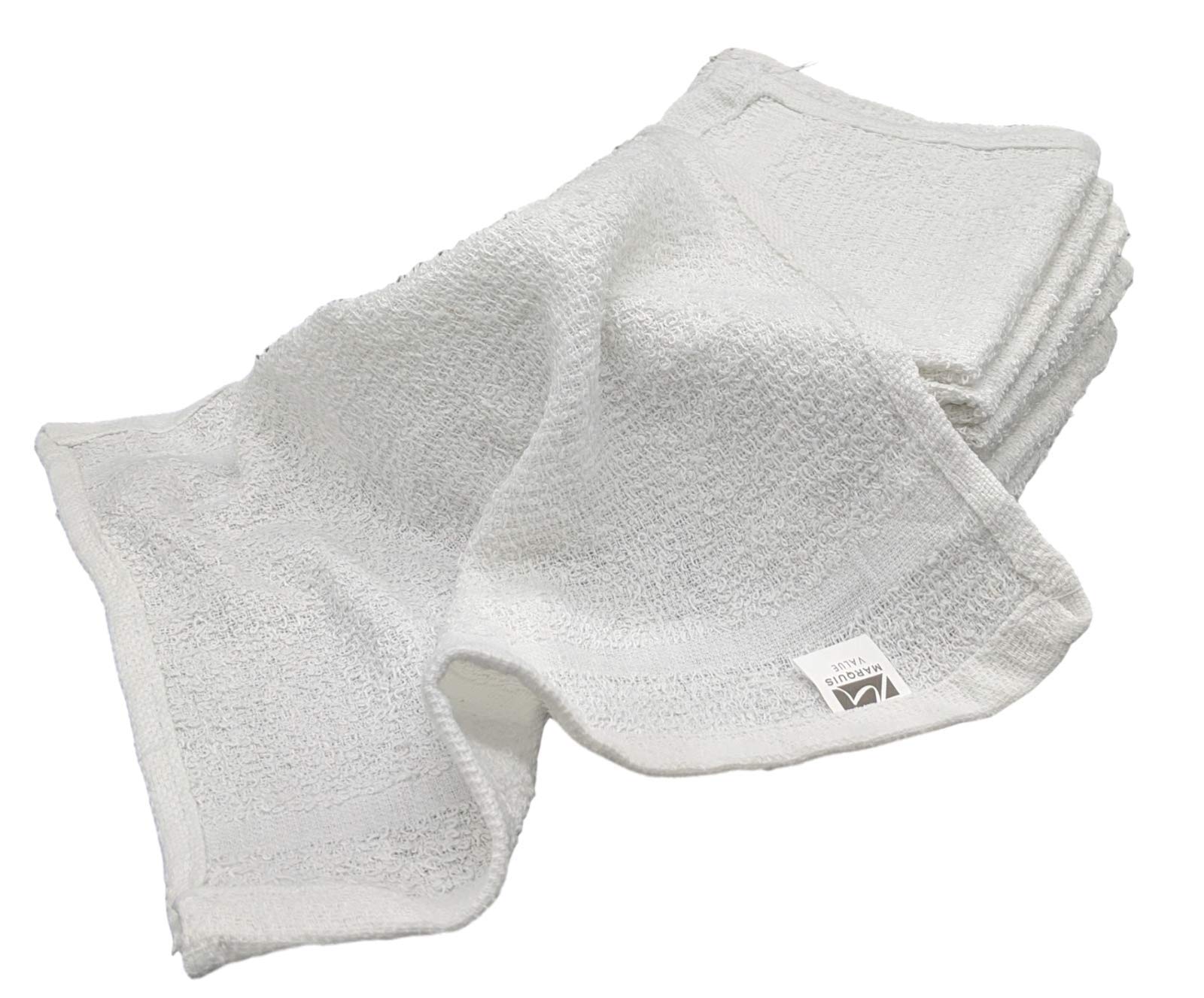 600 Pack - 12x12 Inch White Cotton Cleaning Rags - Reusable Lightweight Thin Cloth for Wood Staining, Painting, Crafts, Garage & Auto Detailing - Multipurpose Shop Towels (3/4 Lb per Dozen) - Perfect for DIY Projects, Home Cleaning & Workshop Use
