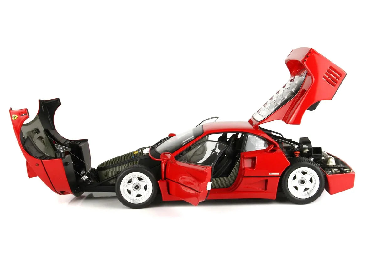 BBR Models 1:18 Scale Ferrari F40 Diecast Car - Gianni Agnelli Personal Edition in Rosso Corsa Red | Collectible Display Model for Car Enthusiasts & Office Decor