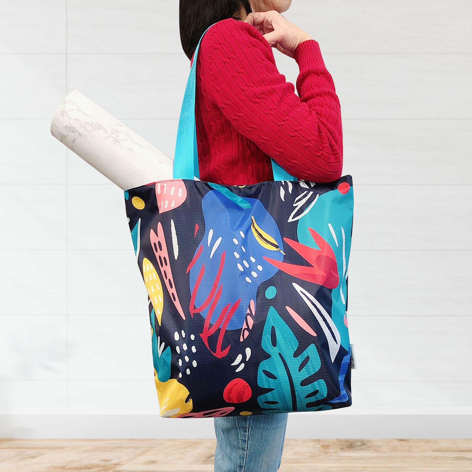 Allydrew Foldable Lightweight Tote Bag - Durable Ripstop Polyester Reusable Shopping Bag for Women & Men - Perfect for Travel, Gym, Beach, Work & Everyday Use
