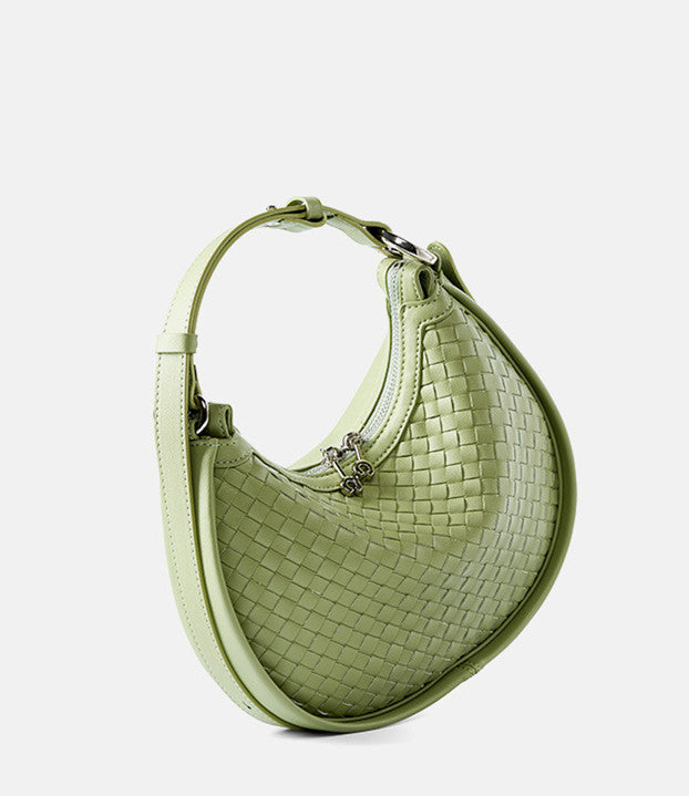 Stylish Woven Crescent Leather Crossbody Bag for Women - Perfect for Work, Travel & Everyday Use