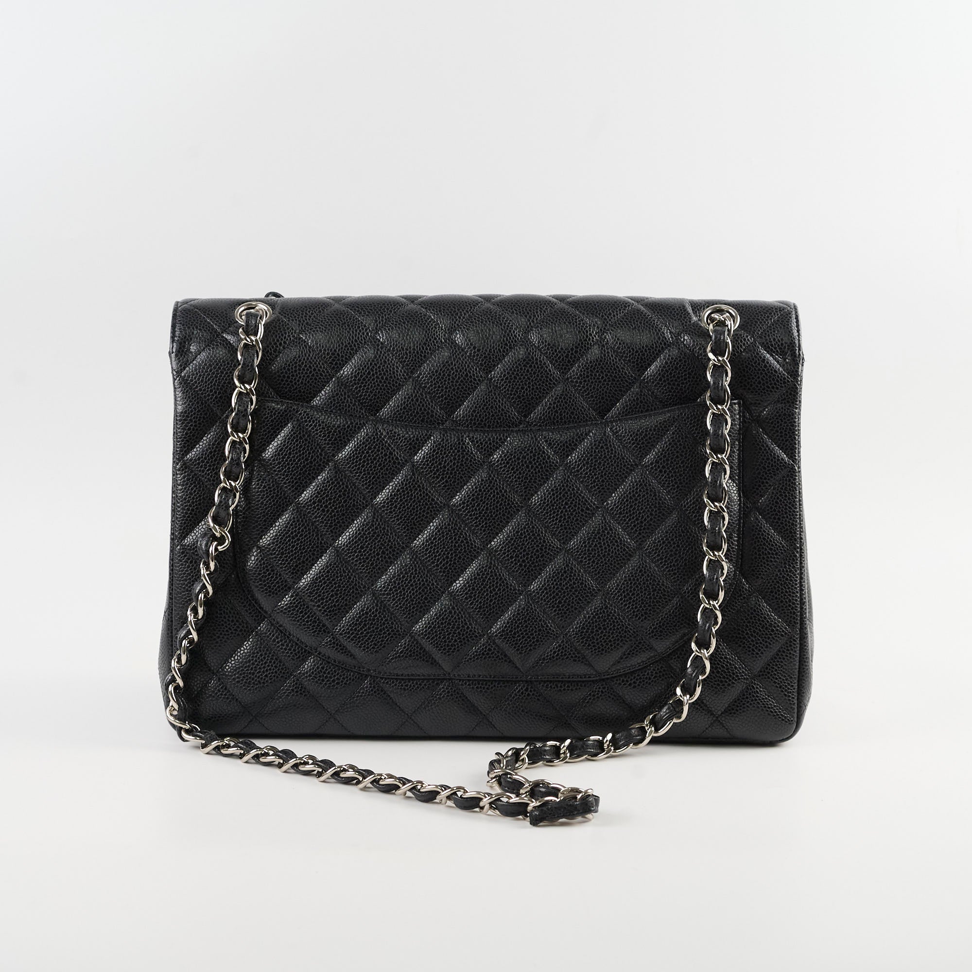 Chanel Caviar Maxi Single Flap Black Bag Series 13 - Luxury Designer Handbag for Women, Perfect for Work, Evening Events & Travel