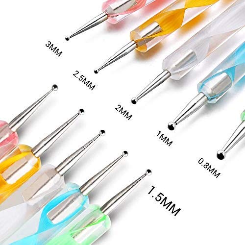 FAMEZA Professional Nail Art Brush Kit - 15pcs Nail Brushes & 5pcs Dotting Pens for Acrylic, Gel & Nail Art Designs | Perfect for Home Manicures, Salon Use & DIY Nail Art Projects