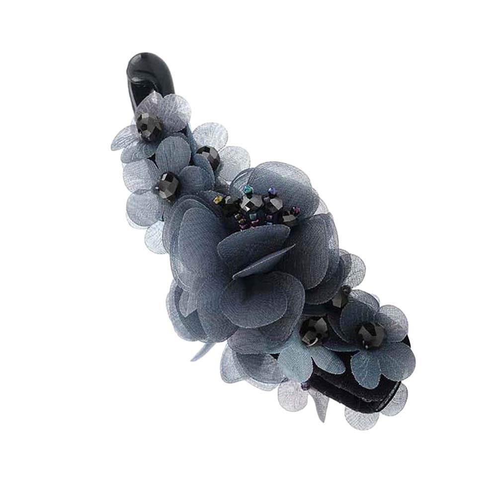 Beaupretty Women's Banana Hair Clip - Pearl Resin Hairpin for Thick Hair, Vertical Hair Tail Clip with Floral Design - Perfect for Updos, Ponytails & Everyday Styling