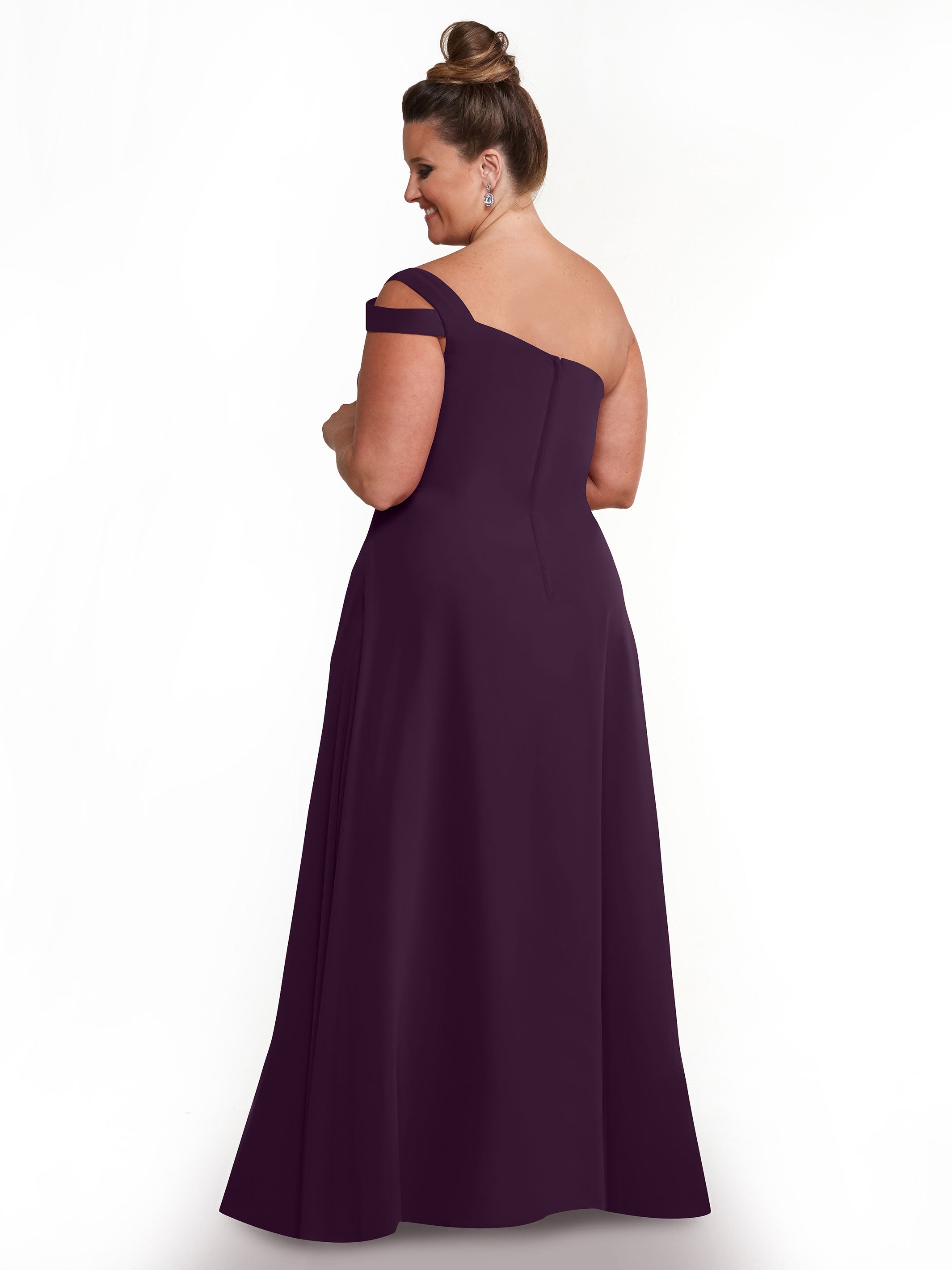 Elegant 80139 Chiffon A-Line One Shoulder Bridesmaid Dress with High Slit - Perfect for Weddings, Formal Events & Evening Parties