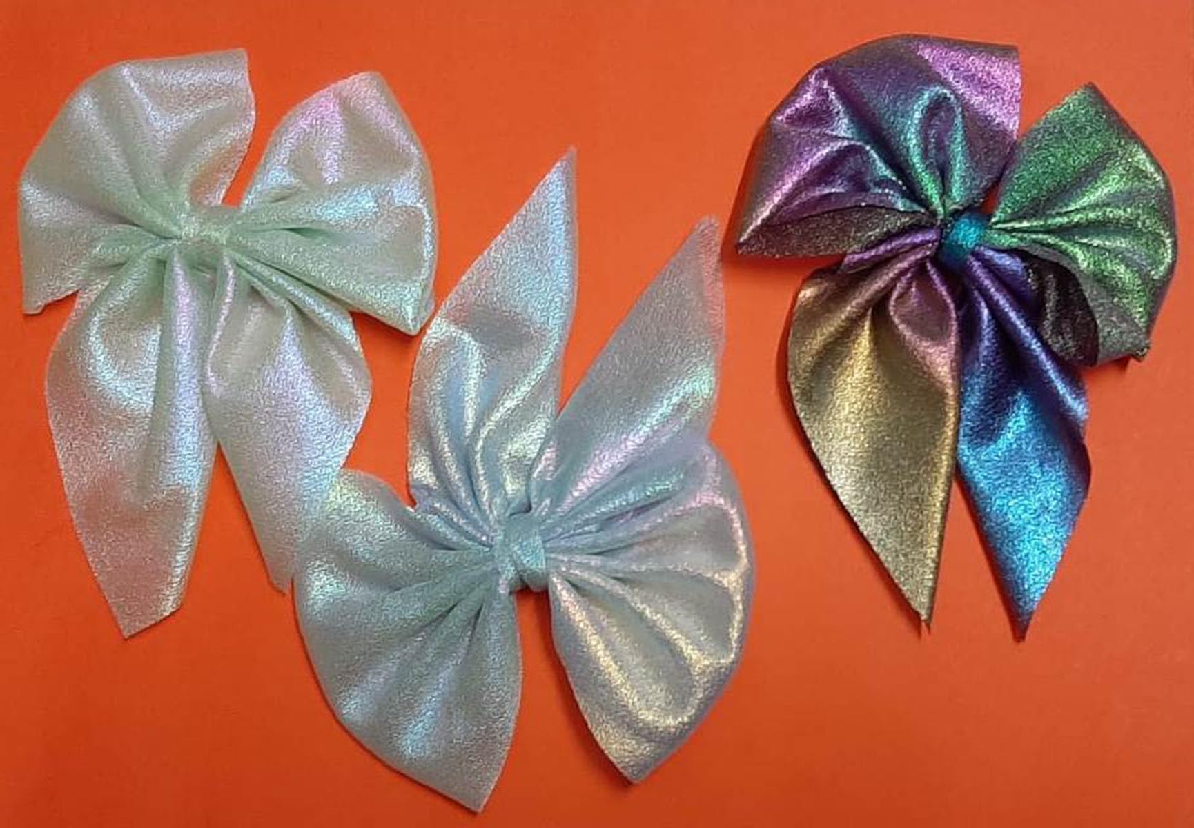 Blue & Multicolor Ribbon Bow Hair Clips for Women & Girls - Pack of 3 | Hair Barrettes for Party, Wedding, Prom & Daily Wear Accessories