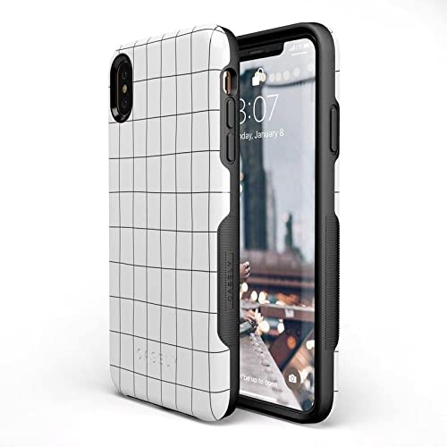 Casely iPhone Xs Max Case - Slim Protective Phone Cover with White & Black Geometric Design | Perfect for Travel, Work & Everyday Use