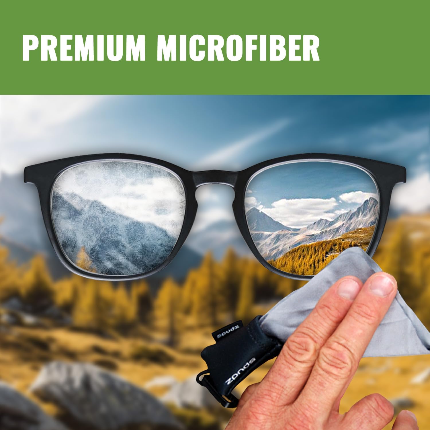 SPUDZ Classic Microfiber Cloth - Premium Screen & Lens Cleaner (10x10 Inches) with Open Bottom & Multi-Camo Design - Perfect for Phones, Glasses, Cameras, and Electronics Cleaning