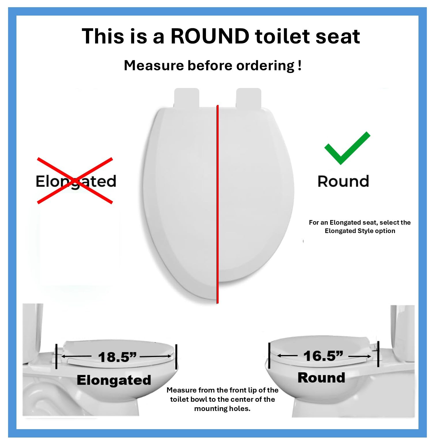 Premium Slow Close Plastic Toilet Seat with Adjustable Locking Hinges & Quick-Install Hardware - Round Bone White - Perfect for Bathroom Upgrade & Home Renovation Projects