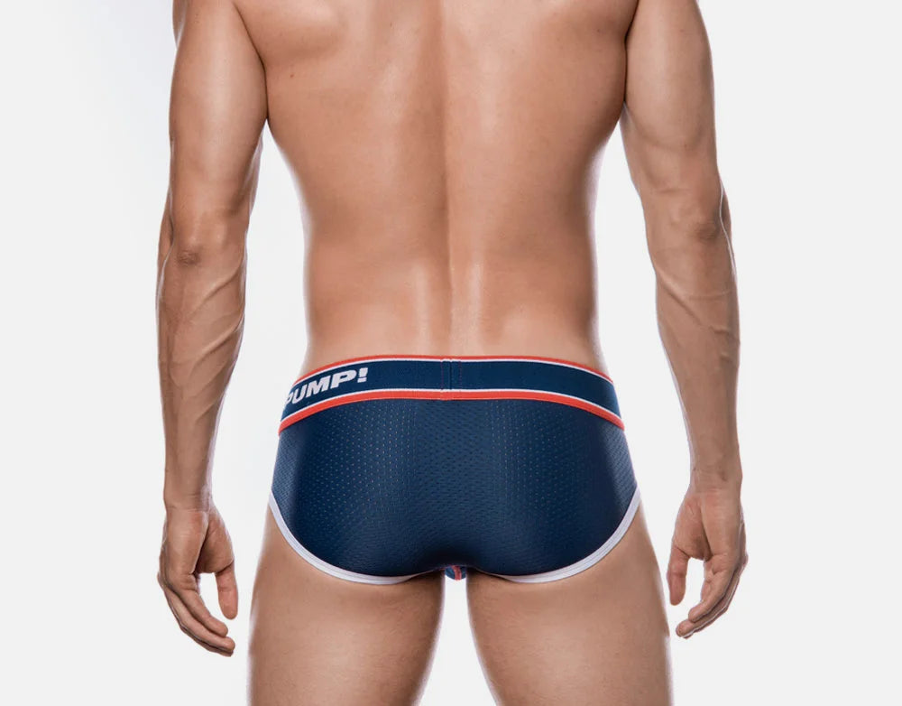 Big League Mesh Briefs for Men - Comfortable PUMP! Navy Underwear for Sports & Everyday Wear