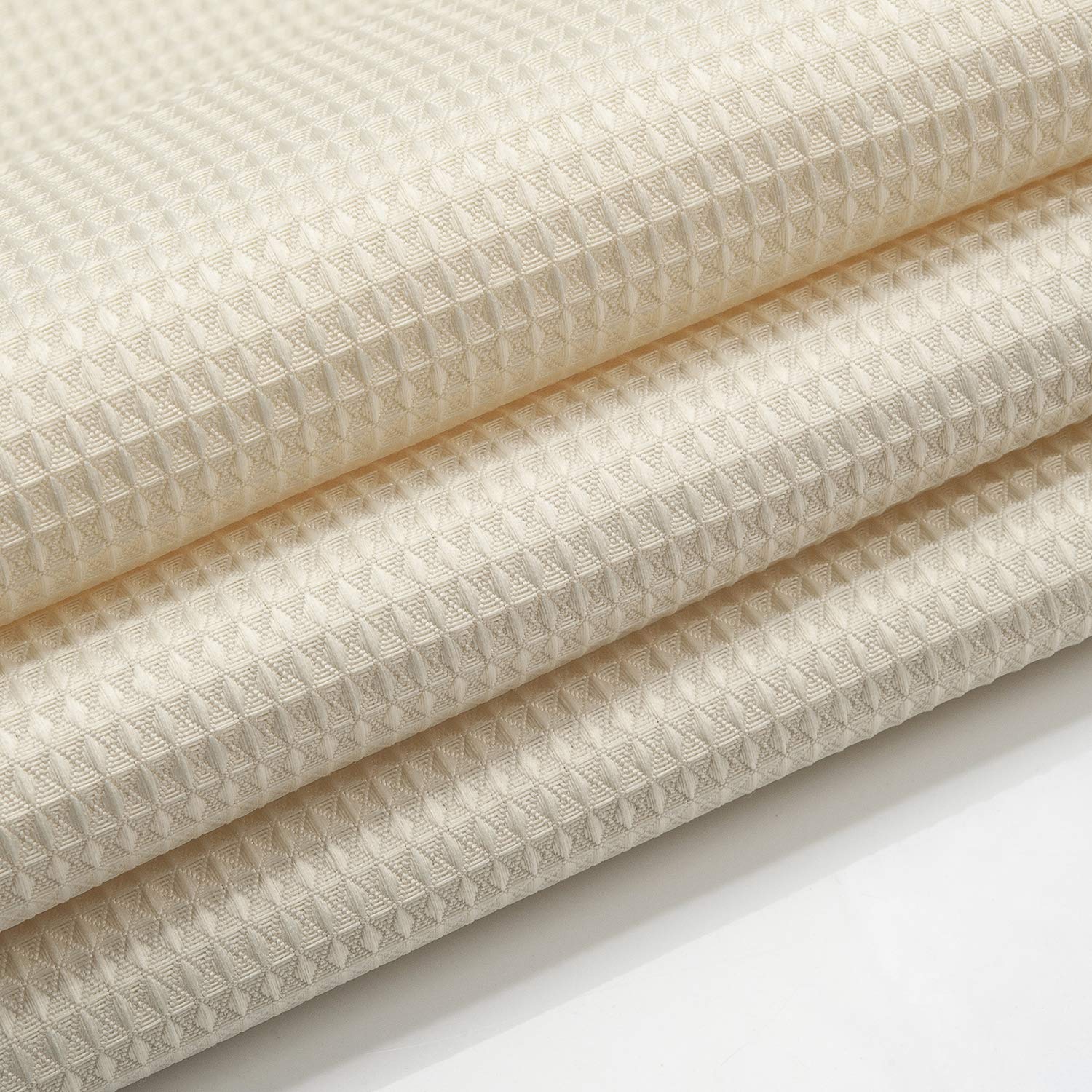AmazerBath Waffle Weave Shower Curtain - Heavy Duty Hotel Quality Bathroom Fabric Curtain 72x72 Inches, Cream Yellow - Perfect for Spa-Like Bathrooms & Luxury Hotel Style Decor