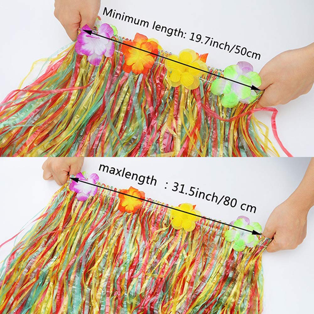 YAXAMING Hawaiian Leis & Luau Party Set - Tropical Flower Headband, Wristbands, Grass Skirt, Necklace & Hair Accessories for Women | Perfect for Luau Parties, Hawaiian Themed Events, Beach Weddings & Tropical Vacations