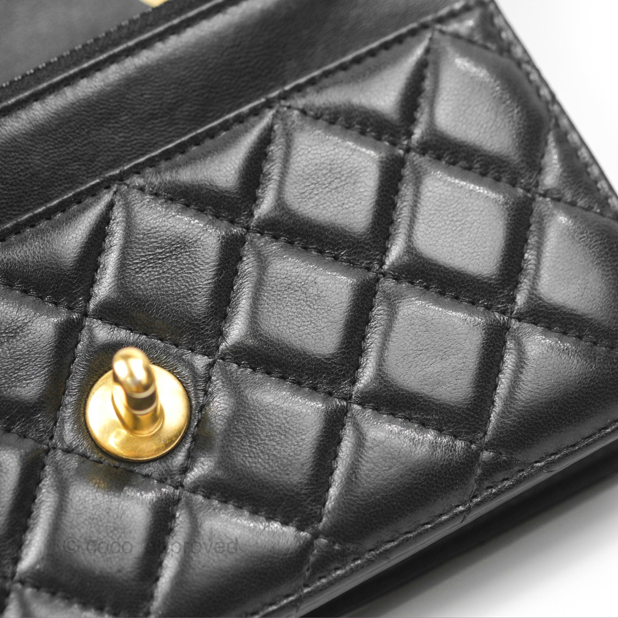 Chanel Quilted Lambskin Wallet on Chain WOC with Adjustable Strap - Black 22K Gold-Tone Hardware | Perfect for Evening Events, Parties & Everyday Luxury