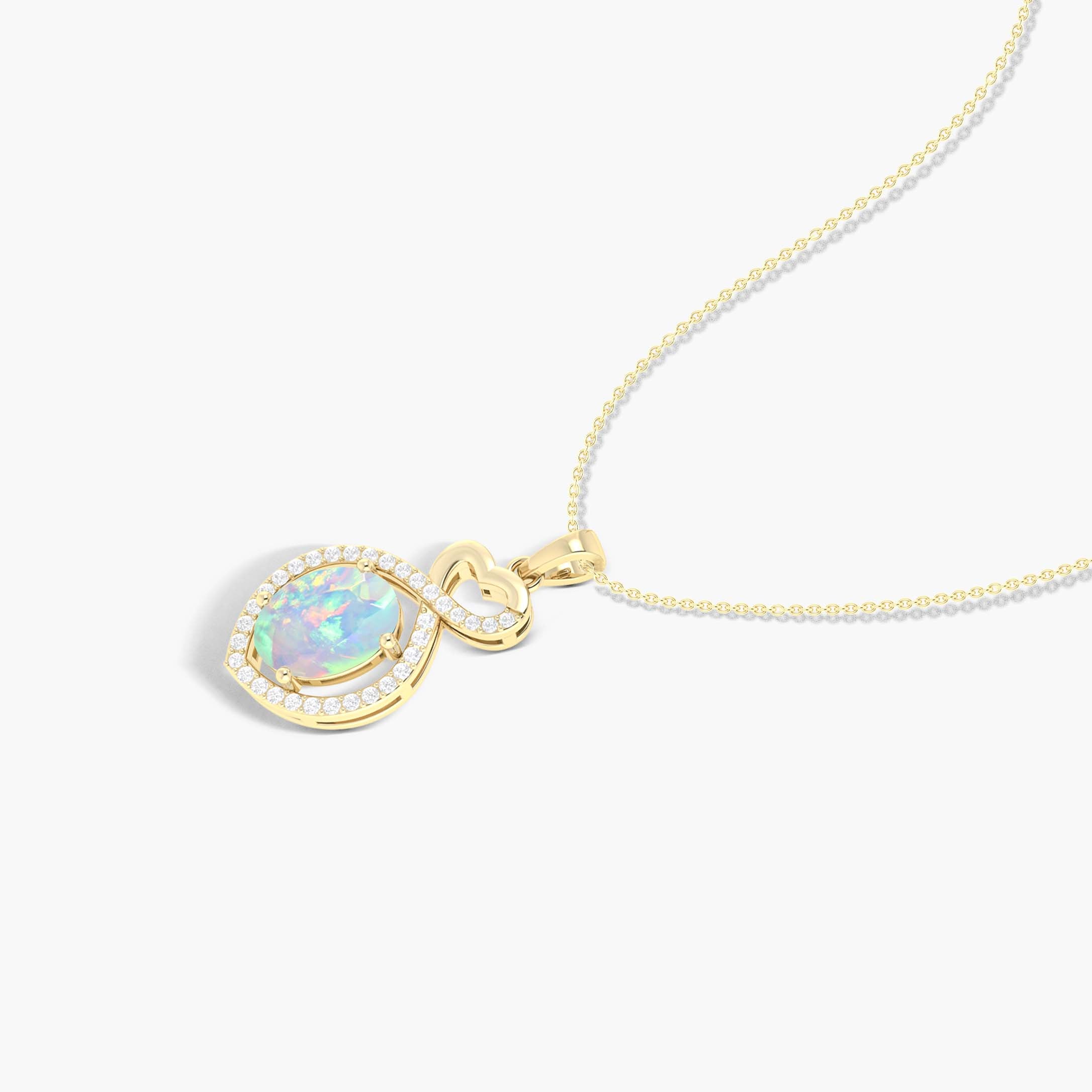 Elegant White Opal Pendant Necklace with Infinity Symbol Design - Perfect for Gifts, Anniversaries & Everyday Wear