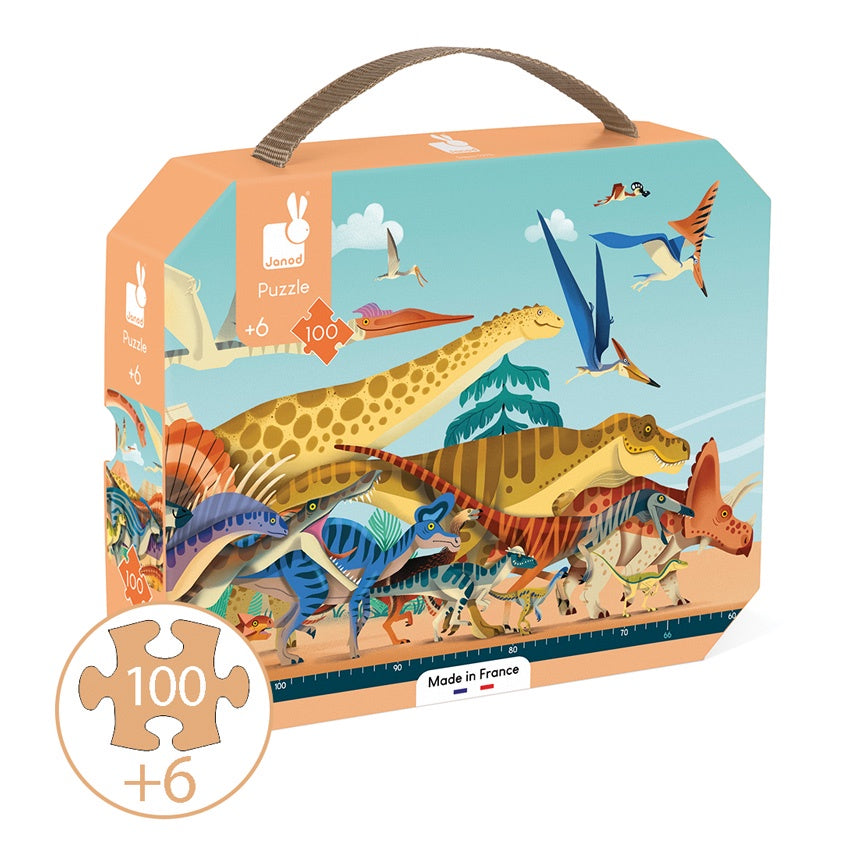 100-Piece Dinosaur Panoramic Puzzle for Kids - Educational Jigsaw Puzzle for Family Game Night, Birthday Gifts & Classroom Activities