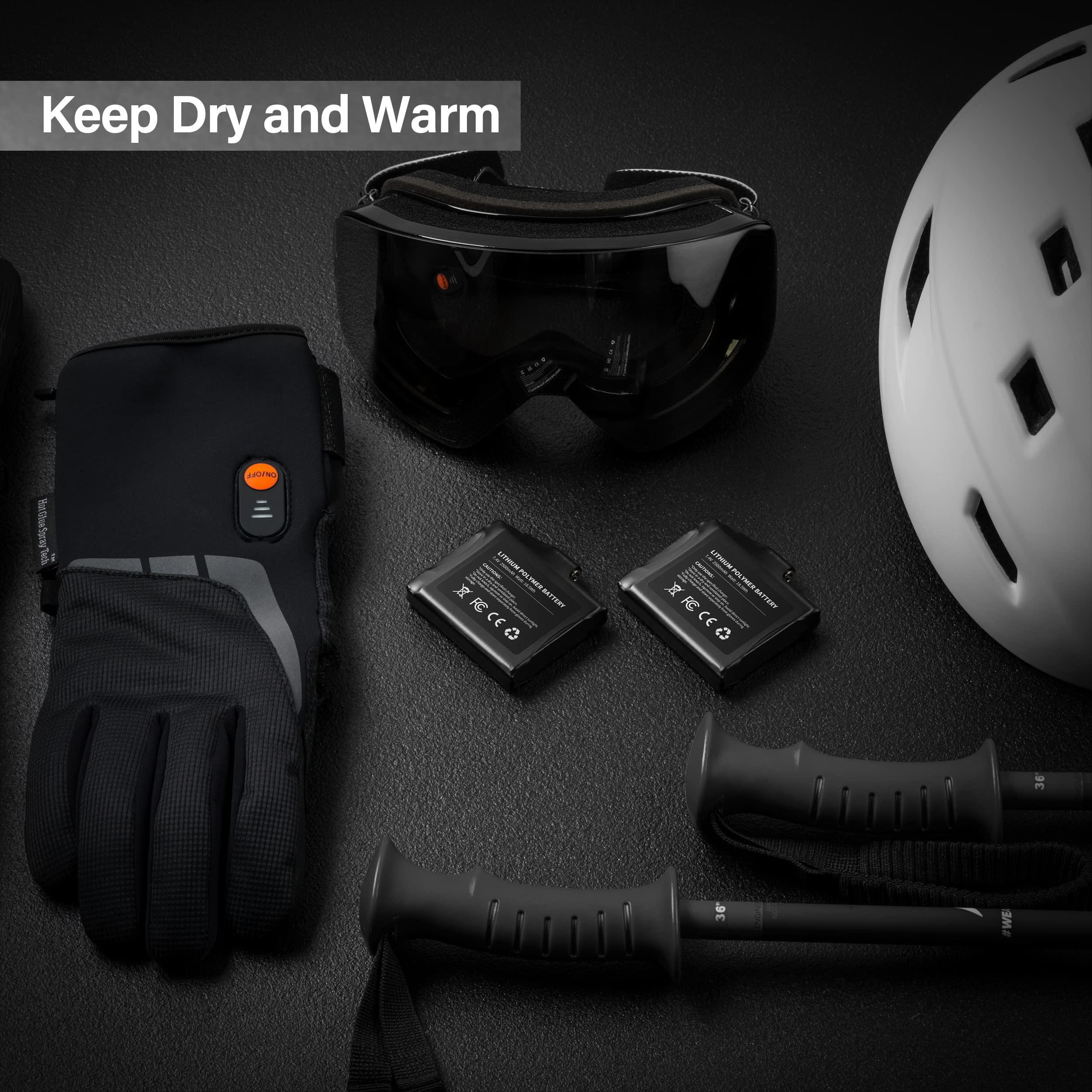 7.4V 2500mAh/3000mAh Rechargeable Lithium-ion Battery Pack for Heated Gloves - 2 Pack - Long Lasting Power for Winter Sports, Skiing, Snowboarding & Outdoor Activities