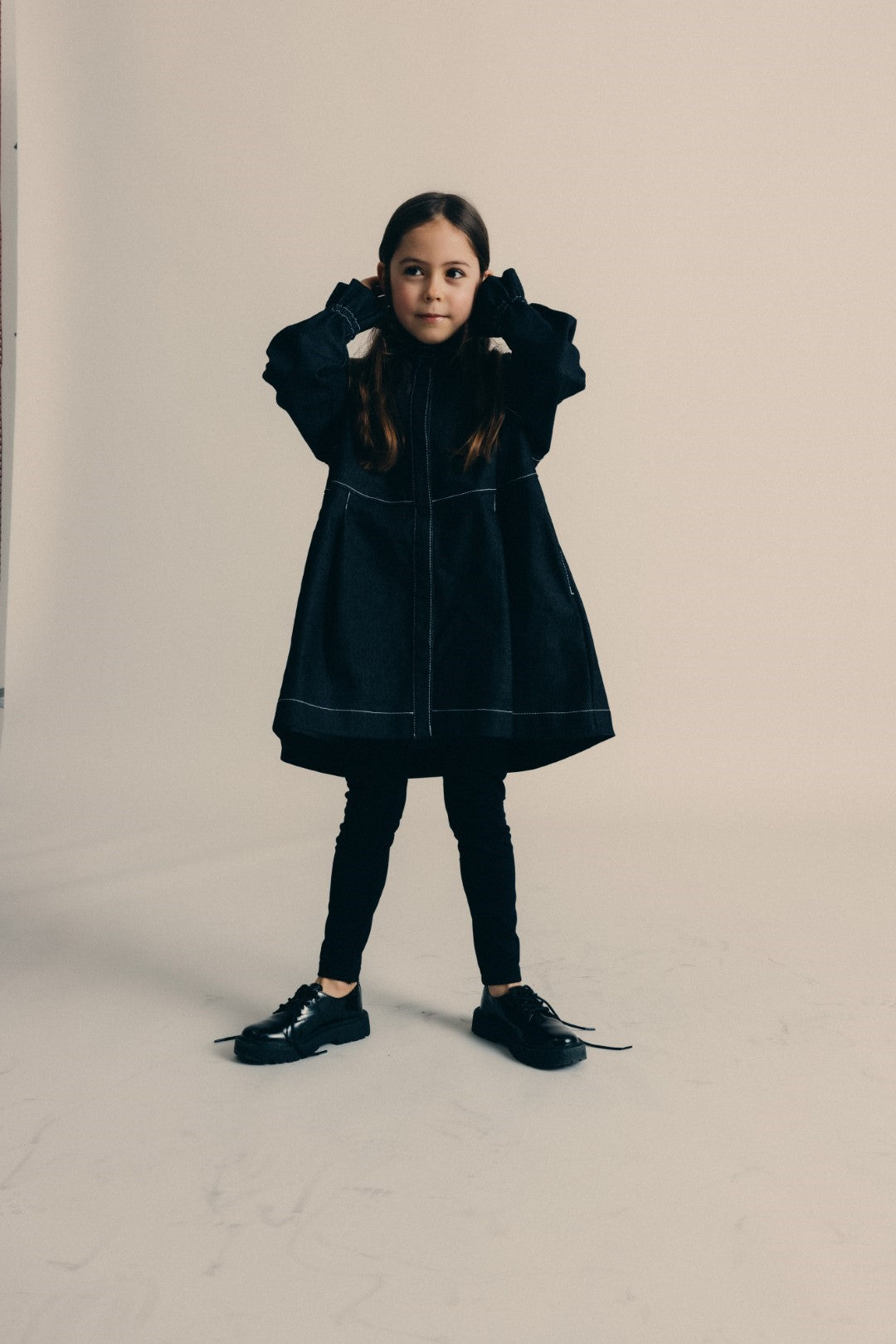 Minikid Black Denim Shirt for Kids - Stylish Boys & Girls Casual Button Up Top for School, Playdates & Family Outings