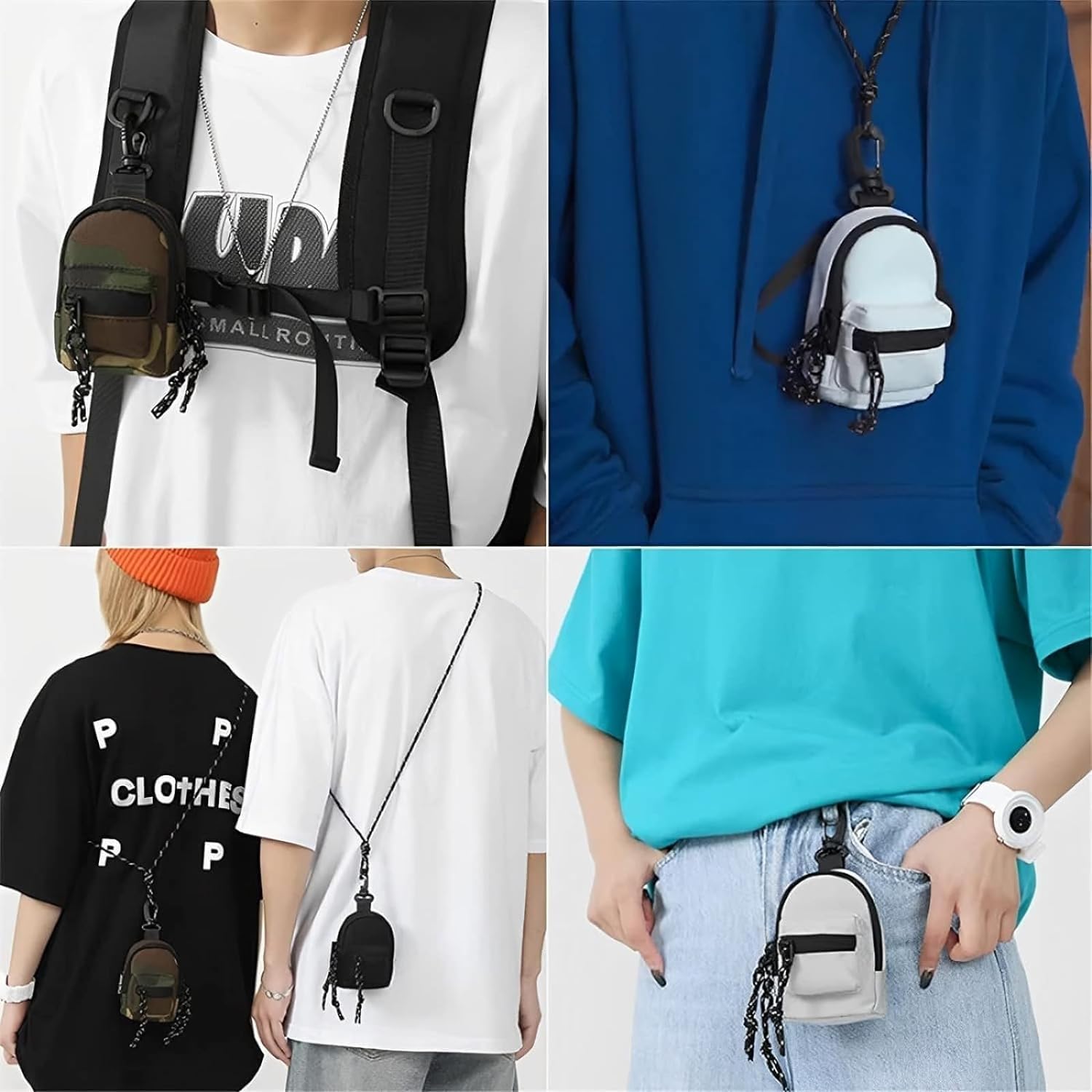 Stylish Mini Crossbody Pendant Bag for Men & Women - Small Shoulder Purse with Adjustable Strap for Hiking, Travel & Daily Use (3-Piece Set, One Size)