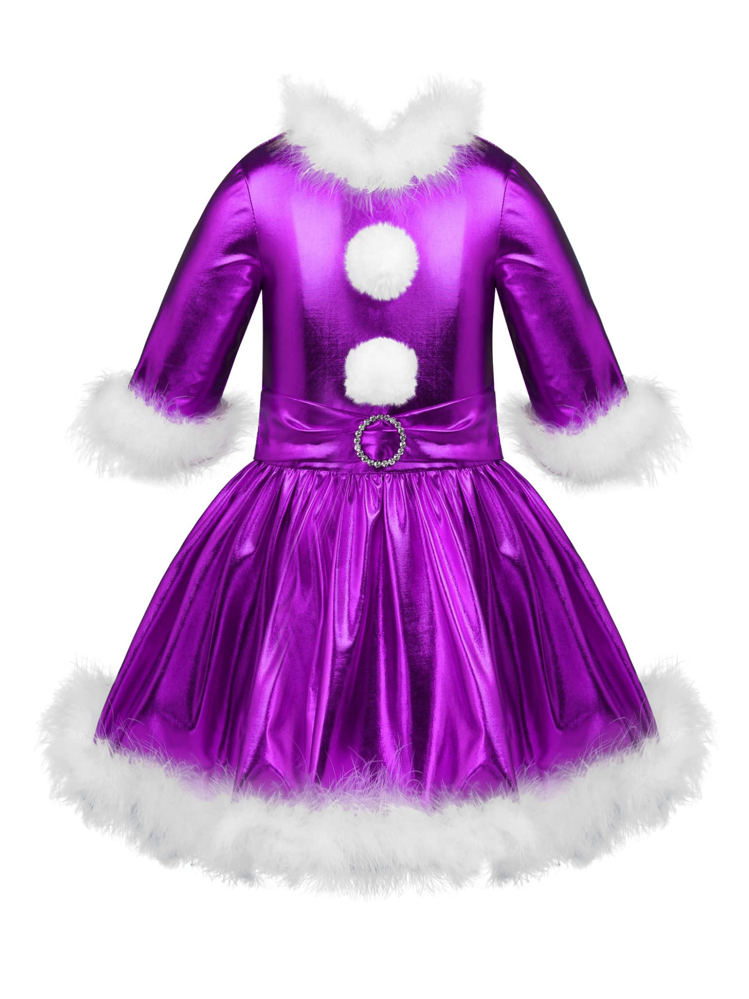 Jelory Girls Christmas Dance Costume with Sequins - Ice Skating, Roller Skating, Ballet & Jazz Performance Dress - Perfect for Holiday Recitals, Competitions & Parties