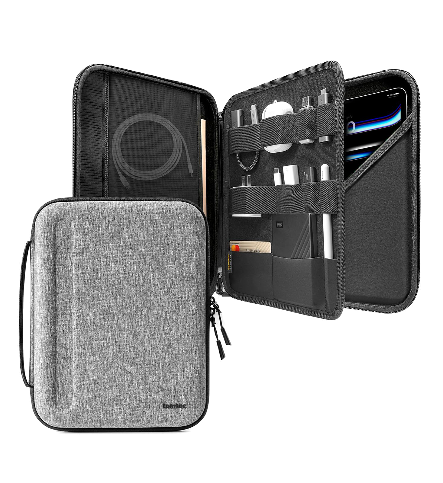 tomtoc Protective Sleeve Case for 13-inch iPad Pro M4 (2024) & iPad Air M2 | 12.9-inch iPad Pro M2/M1 | Durable Portfolio with Accessories Pocket | Perfect for iPad Pencil Pro, Adapter & Magic Keyboard | Ideal for Travel, Work & School Use