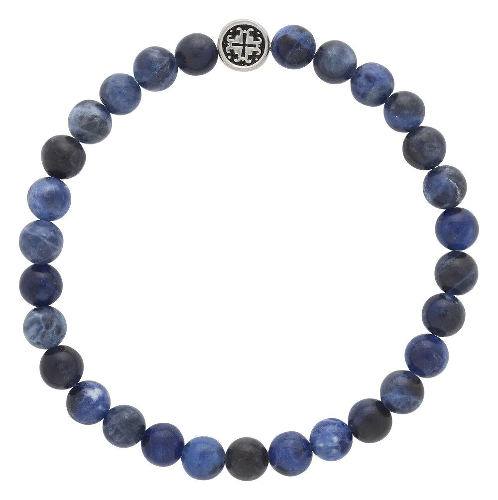 Mala + Mantra Sodalite Healing Bracelet for Women - Natural Stone Beads for Stress Relief, Meditation & Chakra Balancing - Perfect for Yoga, Spiritual Practice & Everyday Wear