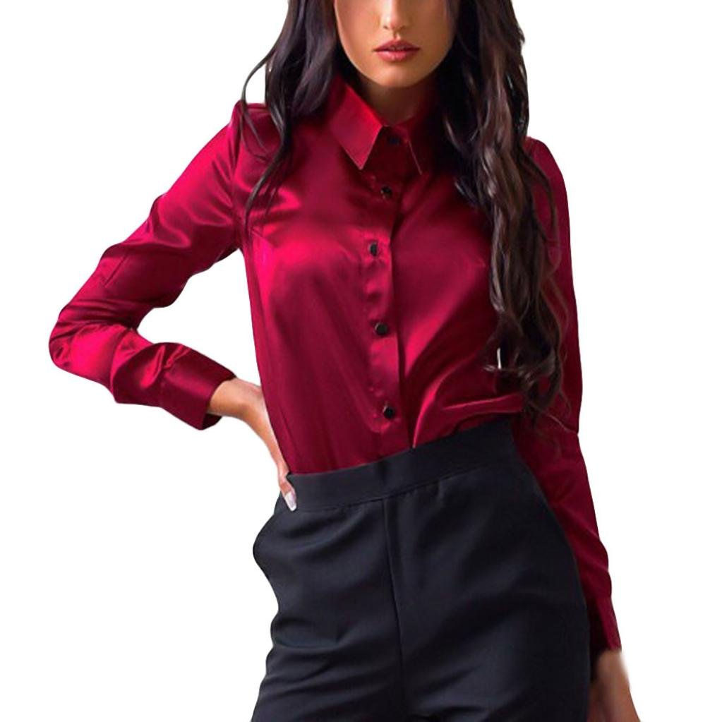 Stylish Women's Long Sleeve Button Down Shirt - Fashion Casual Blouse Tops for Work, Office & Everyday Wear