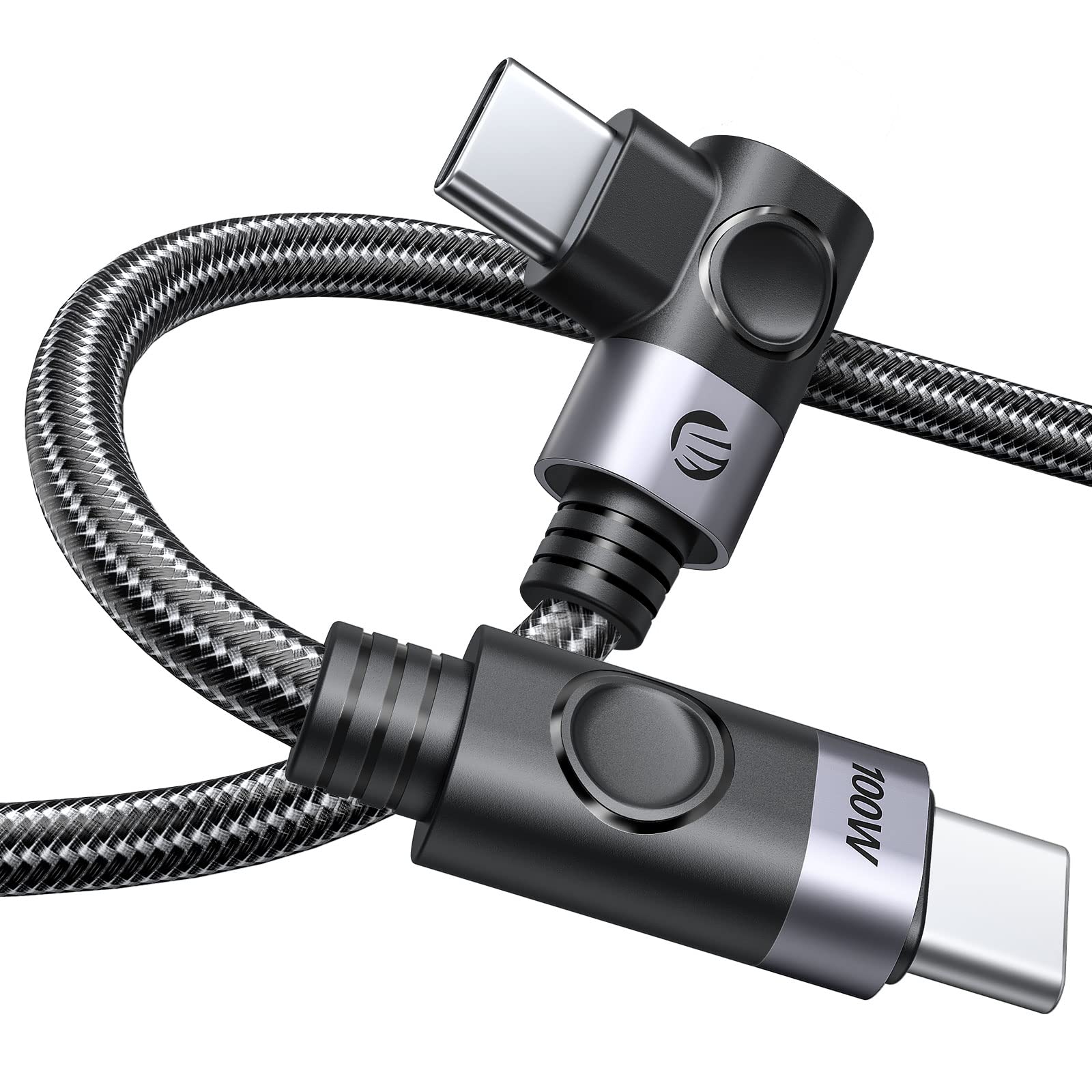 ORICO USB C to C Cable 100W PD Fast Charging - 5A Braided Nylon Type C Charger Cord with Storage Belt - Compatible with MacBook, iPad, Samsung, Pixel - Perfect for Travel, Office & Home Charging