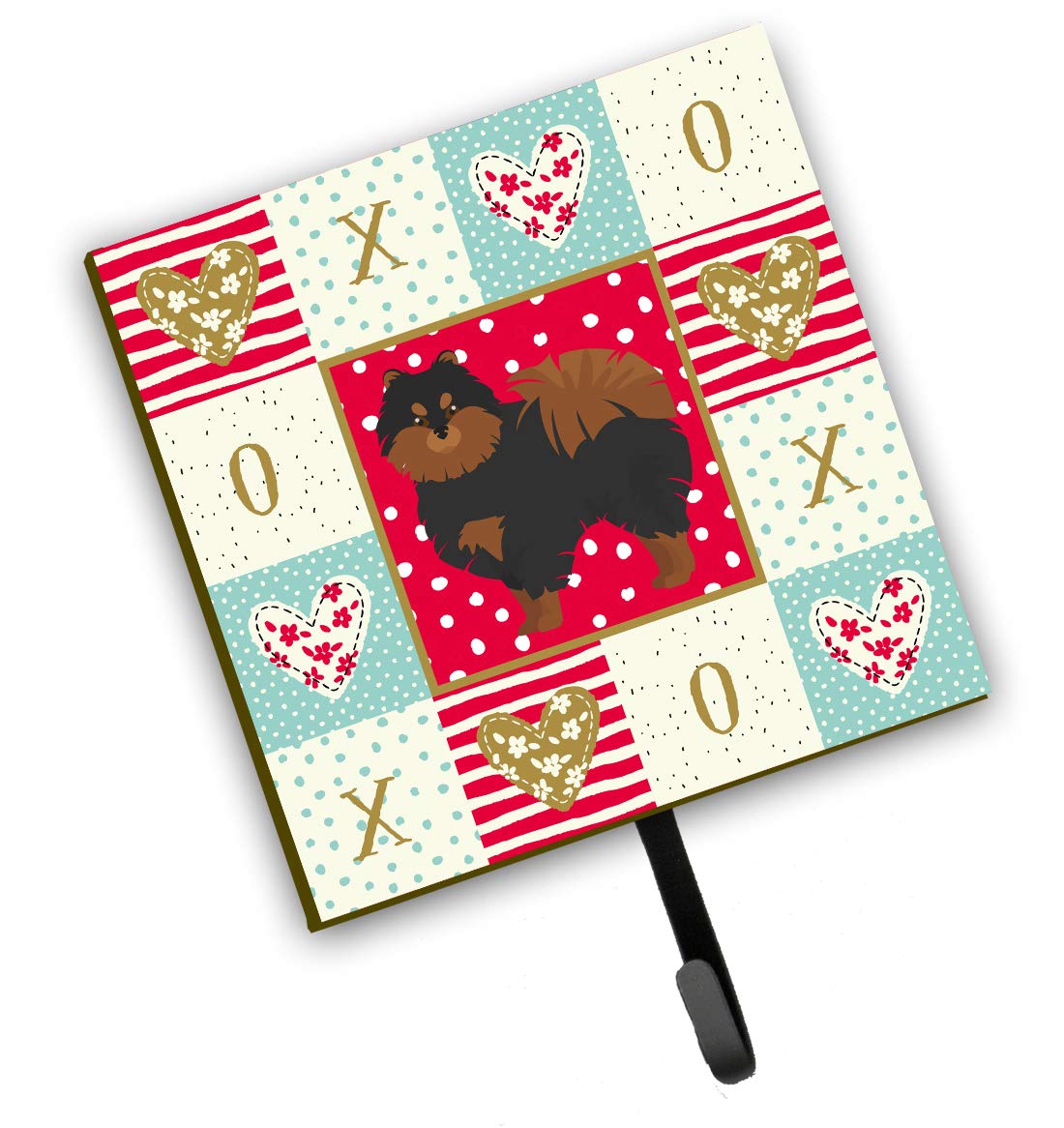 Caroline's Treasures Multicolor Pomeranian #2 Love Leash & Key Holder Wall Hooks - Perfect for Organizing Keys, Leashes & Small Items in Entryway, Kitchen or Office