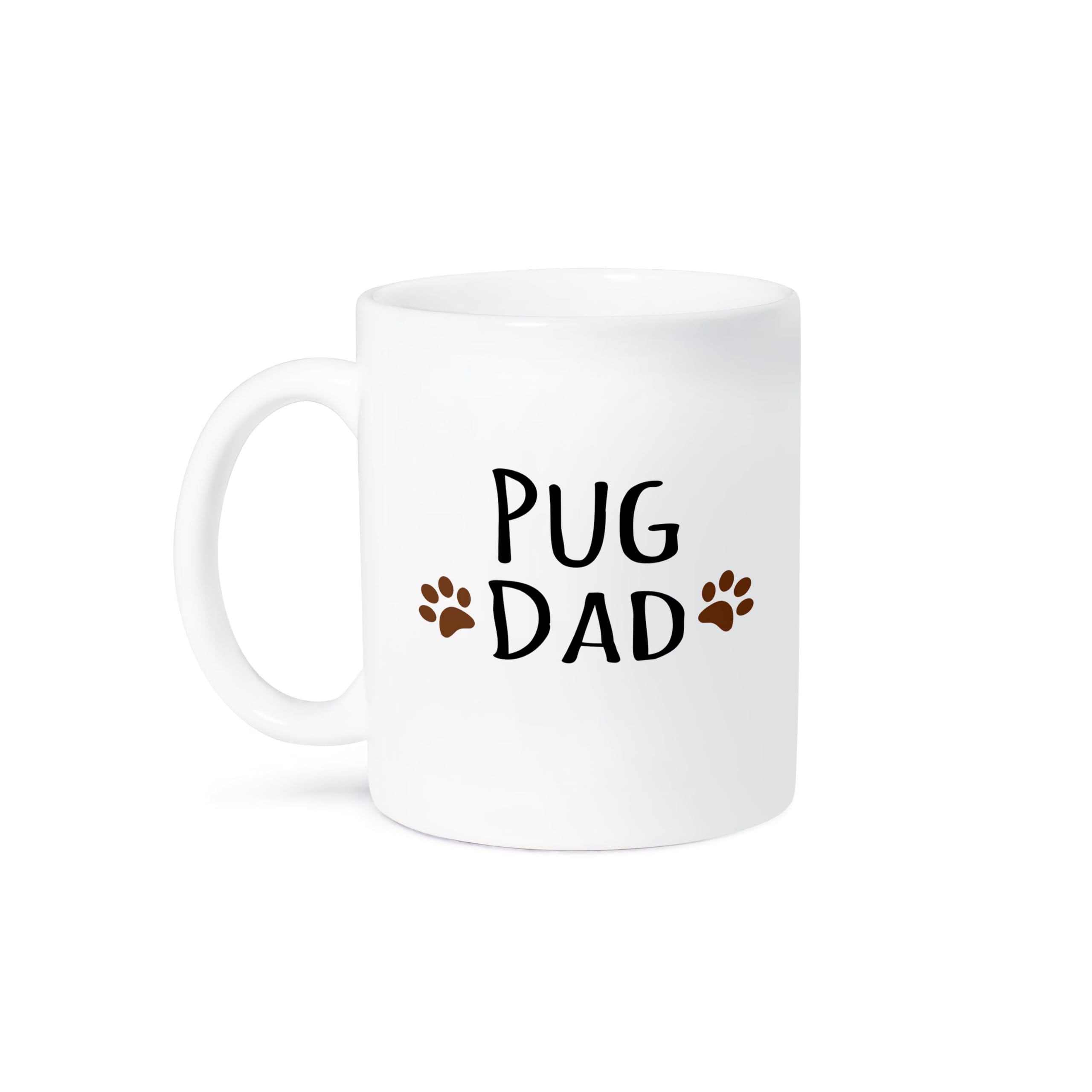 3D Rose Pug Dog Dad Coffee Mug - 11 oz Ceramic Cup for Tea, Coffee & Hot Drinks - Perfect Gift for Dog Lovers & Father's Day