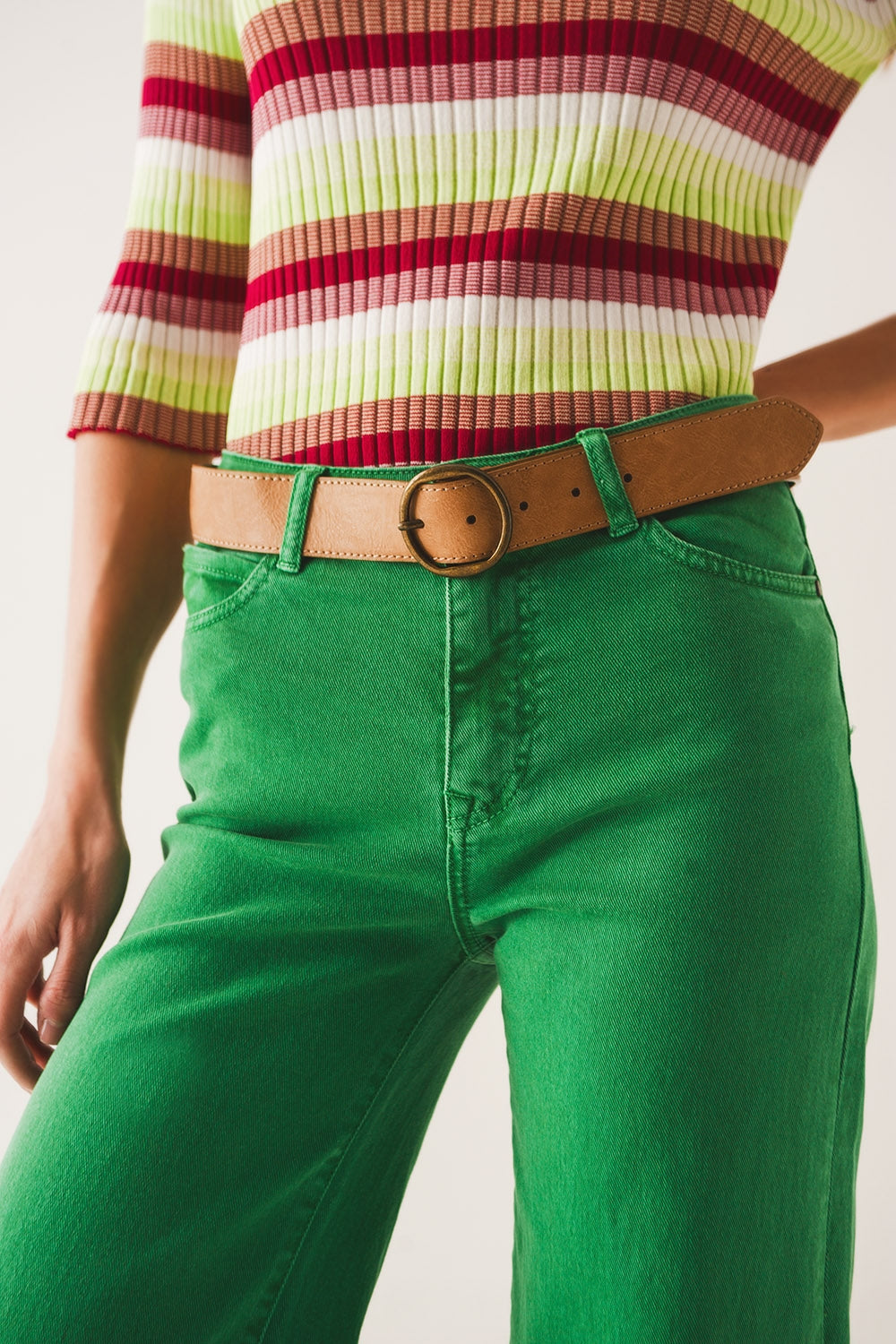 Stylish Green Cotton Blend Jeans for Women - Perfect for Casual Outfits & Everyday Wear