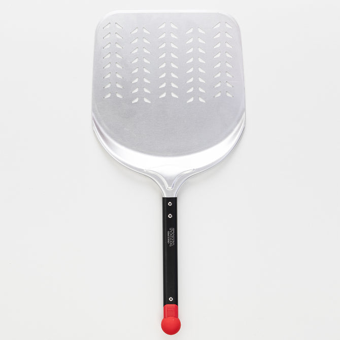 Stainless Steel Rectangular Perforated Pizza Peel for Wood Fired Oven - Perfect for Baking, Rotating & Serving Neapolitan Pizzas at Home