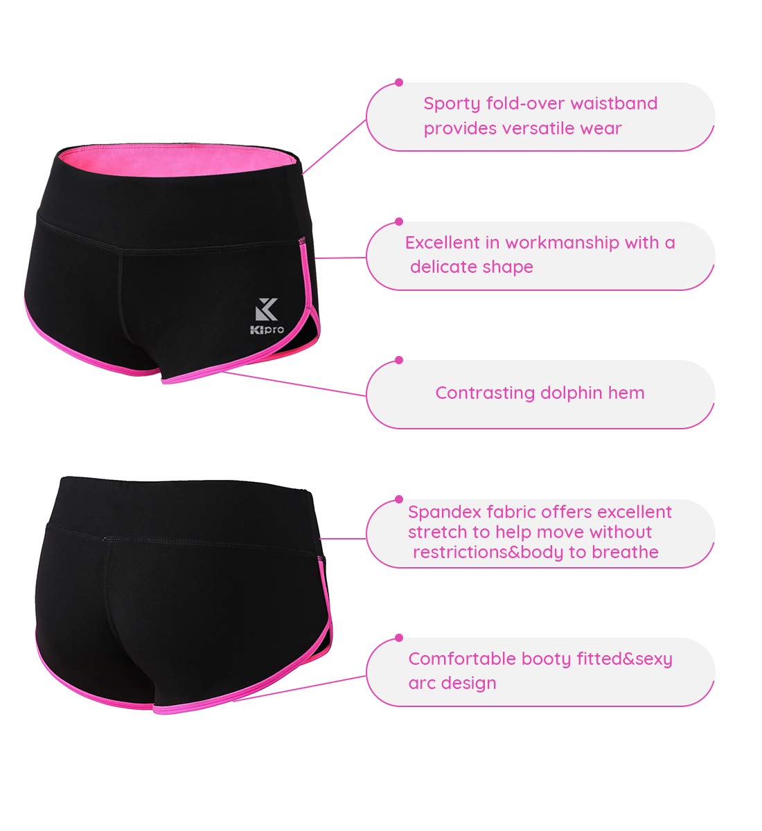 Women's High Waisted Workout Shorts - Yoga Running Gym Fitness Shorts for Women, Breathable & Stretchy Activewear for Training, Exercise & Lounge