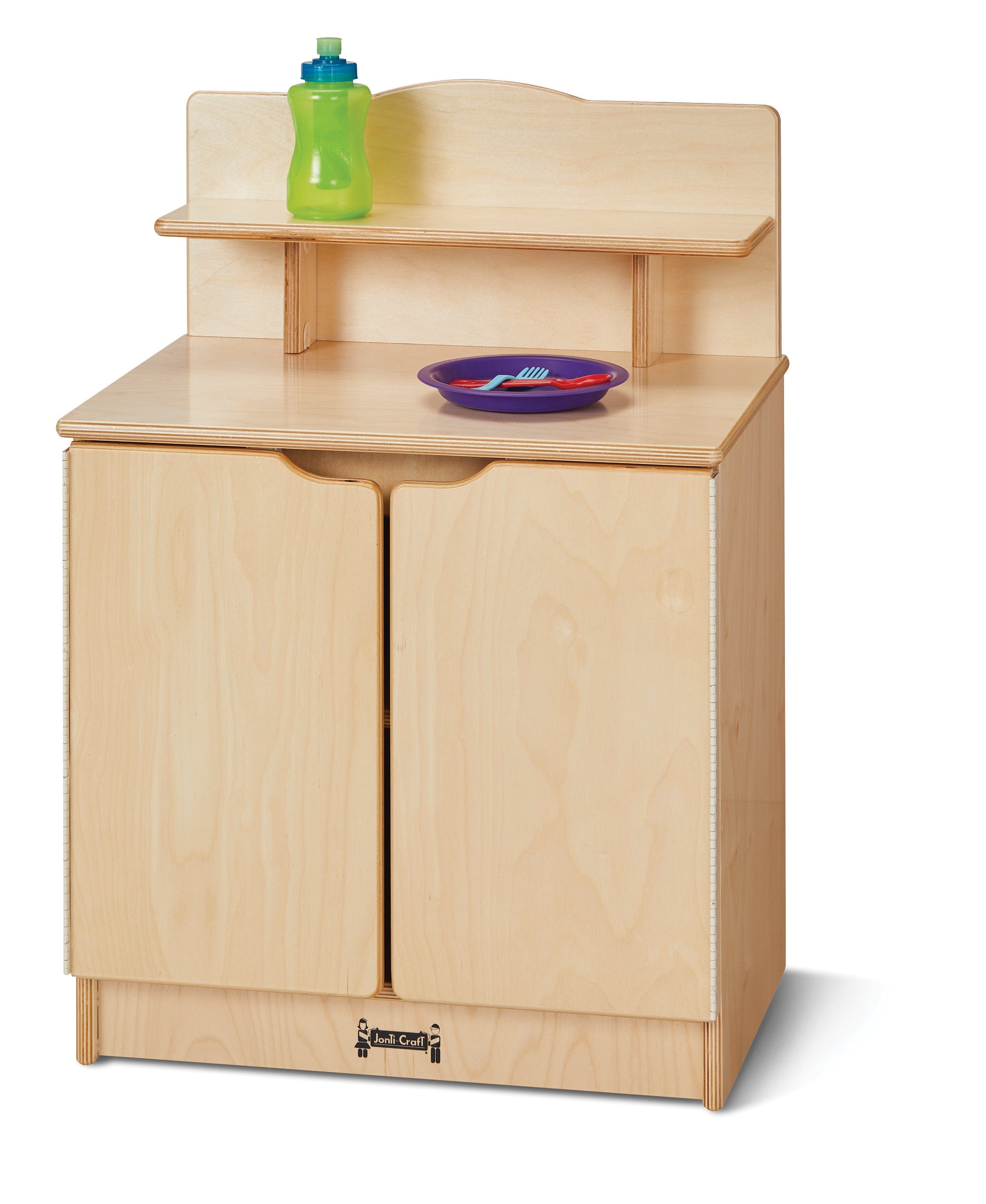 Jonti Craft Toddler Gourmet Kitchen Cupboard - Wooden Play Kitchen Set for Kids Pretend Cooking | Perfect for Preschool Learning & Role Play Games