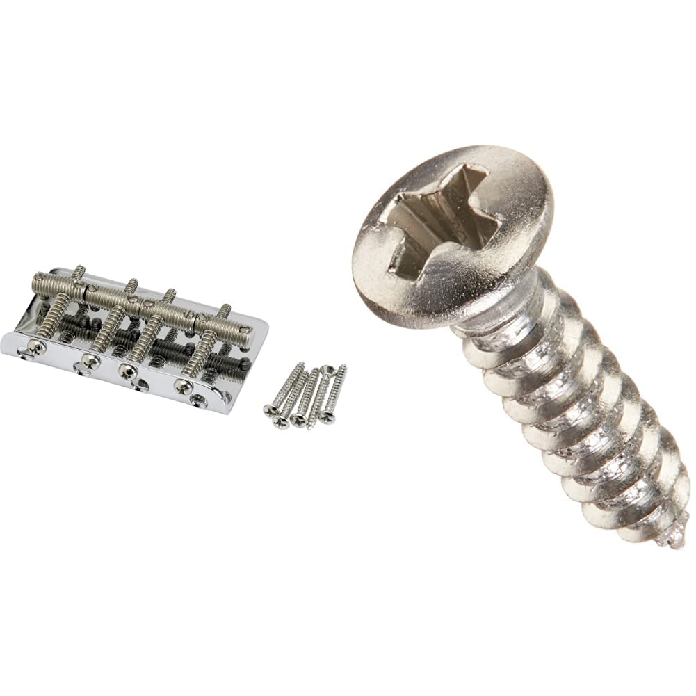 Fender Vintage Bass Bridge Assembly - Compatible with American Vintage Jazz Bass & Precision Bass - Includes Pickguard Screws - Perfect for Guitar Upgrades & DIY Repairs