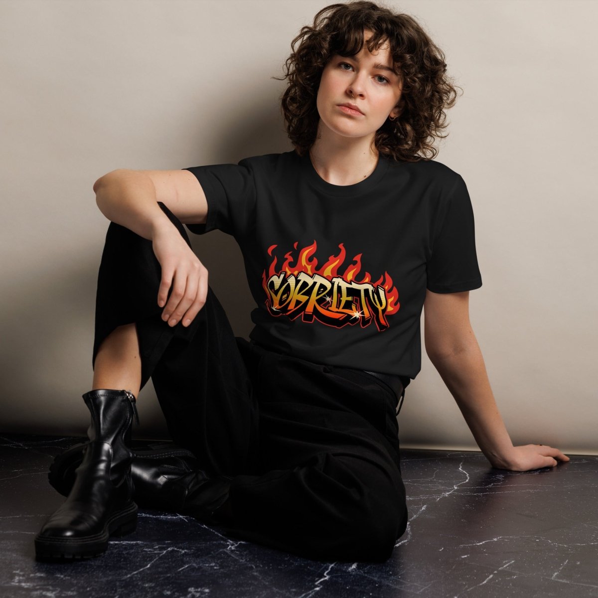 Hot Like Sobriety Unisex Premium Cotton T-Shirt - Comfortable Casual Wear for Men & Women - Perfect for Everyday Outfits, Street Style and Lounge Wear