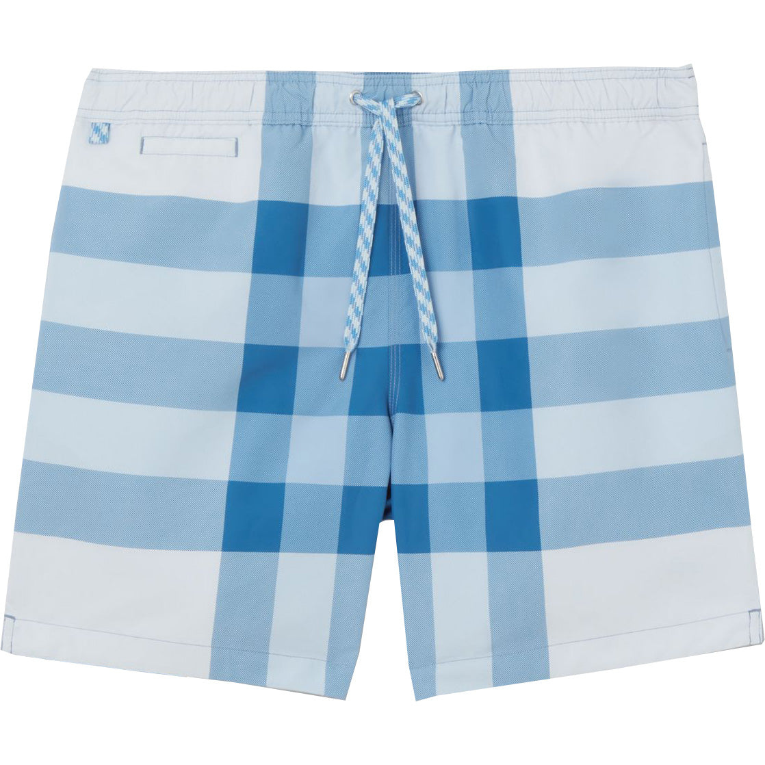 Burberry Sky Blue Check Swim Shorts for Men - Stylish Designer Swimwear for Beach, Pool & Summer Vacations