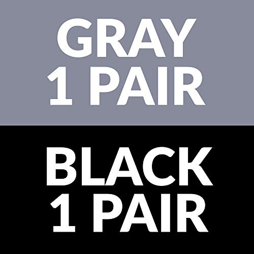 Black 1 Pair + Gray 1 Pair (2 Pairs)