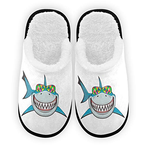 Cozy Shark Design Women's Winter Slippers - Soft Lined Indoor/Outdoor House Shoes for Warmth & Comfort - Perfect for Home, Office & Relaxation