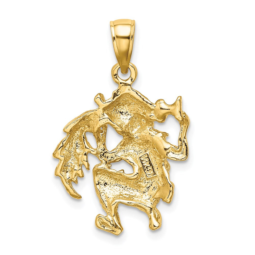 Gold Large Aquarius Zodiac Charm Necklace - Water Bearer Pendant Model C3177 for Women, Perfect for Birthdays, Gifts & Astrology Lovers