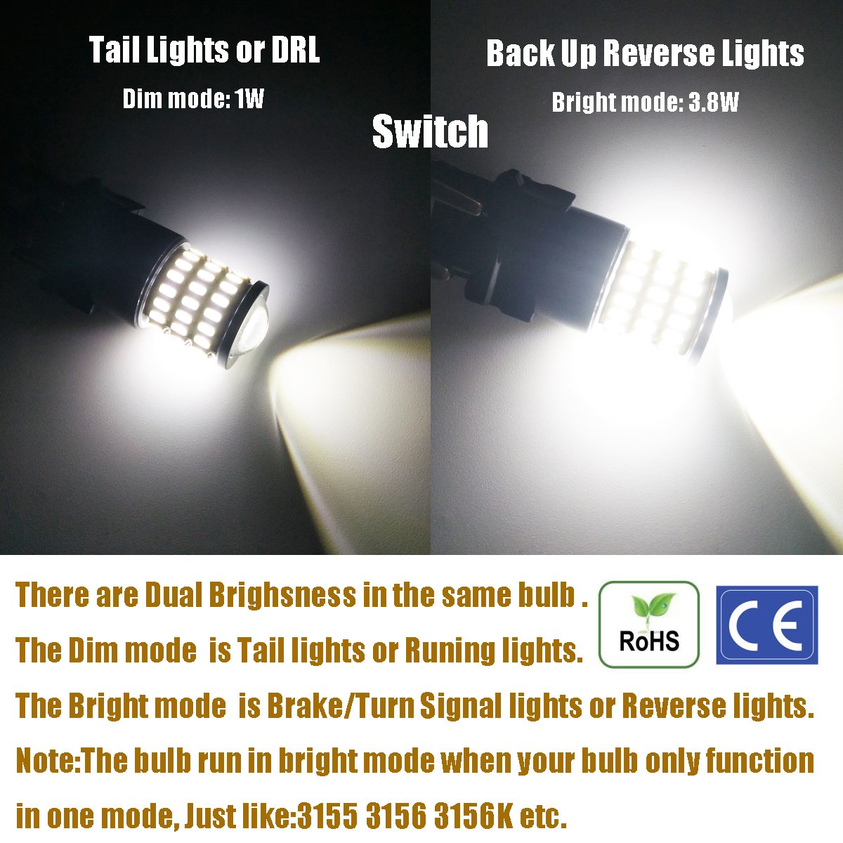iBrightstar 9-30V Super Bright 3157 4157 3057 3156 LED Bulbs - Low Power Xenon White Replacement for Backup Reverse Lights, Tail Brake & Parking Lights | Perfect for Cars, Trucks & SUVs Nighttime Safety